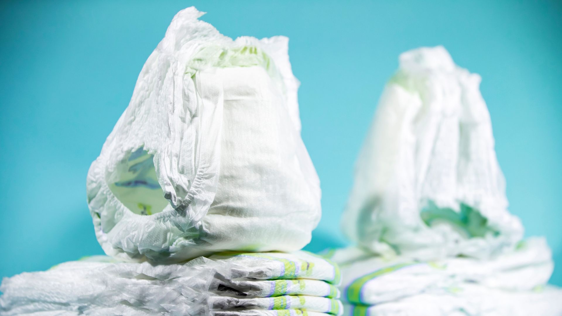 A stack of diapers