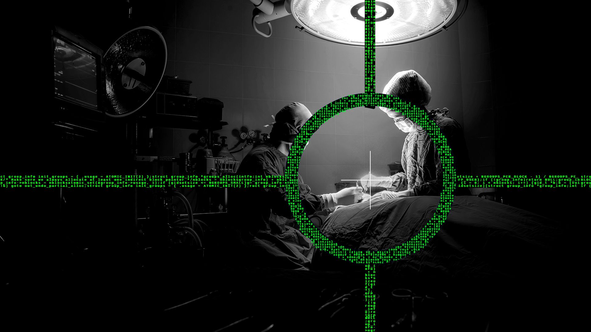 A target made out of code focuses on doctors.