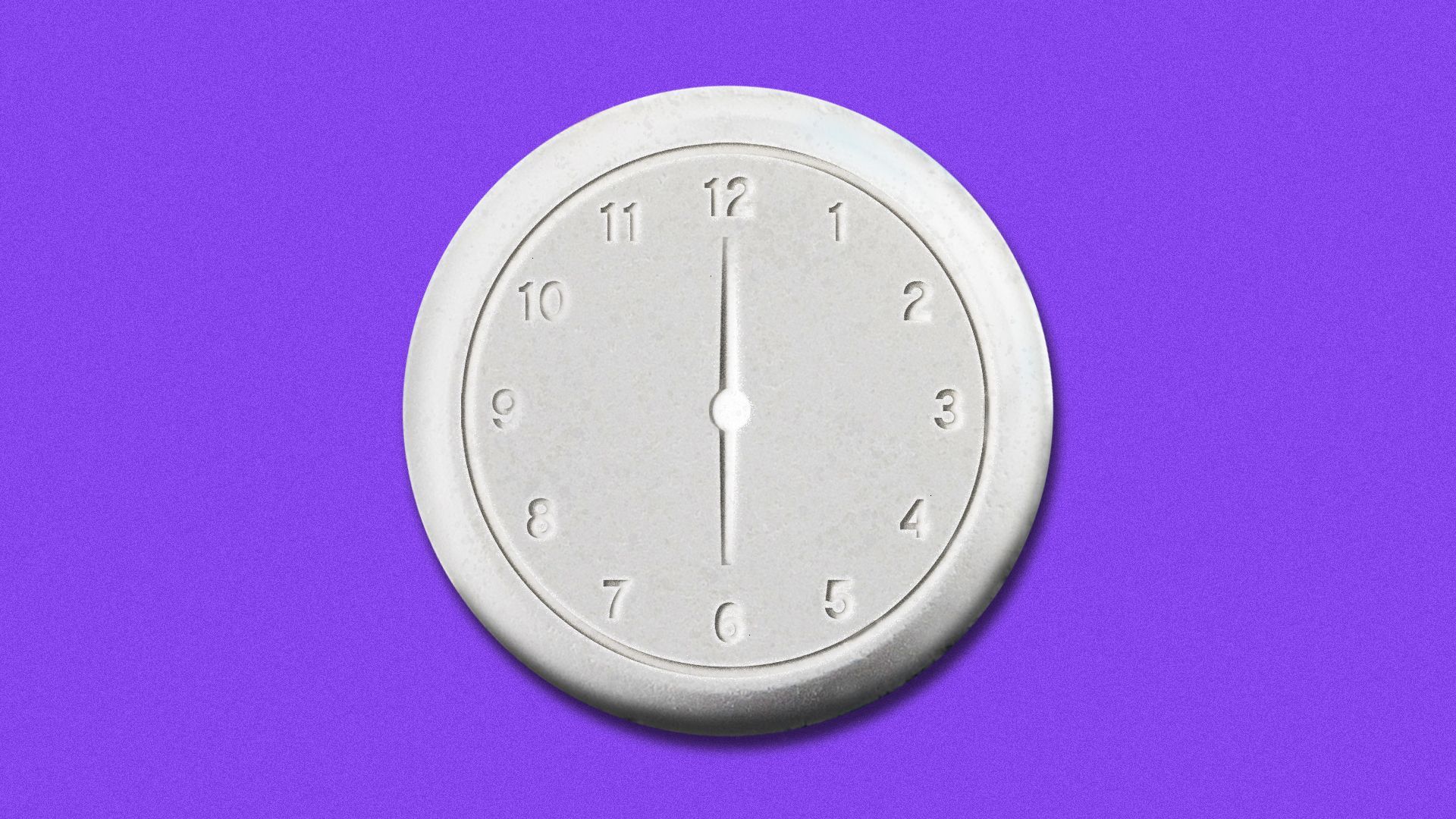 Illustration of a pill with a clock face on it