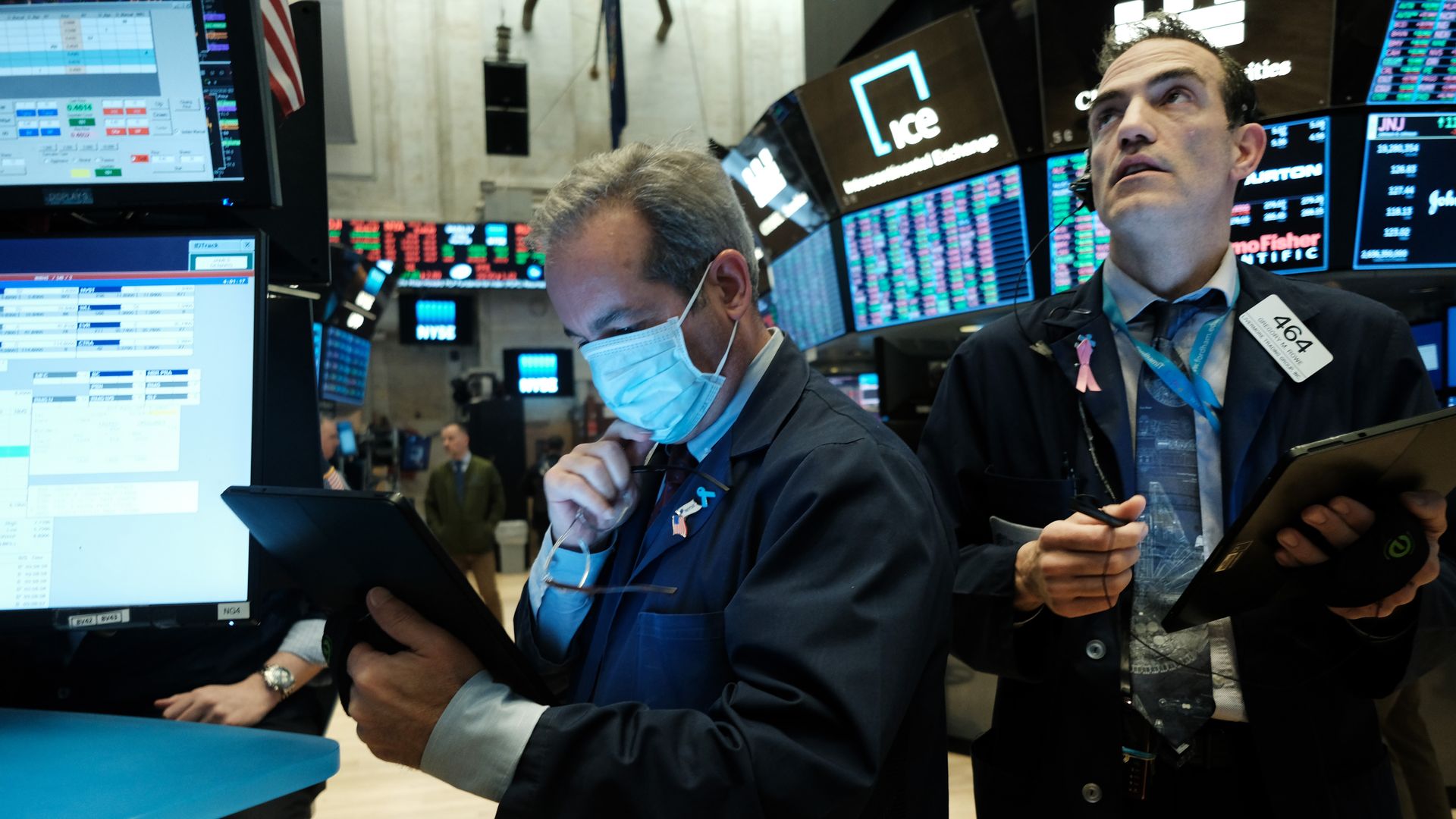 Traders on the floor of the New York Stock Exchange on March 20