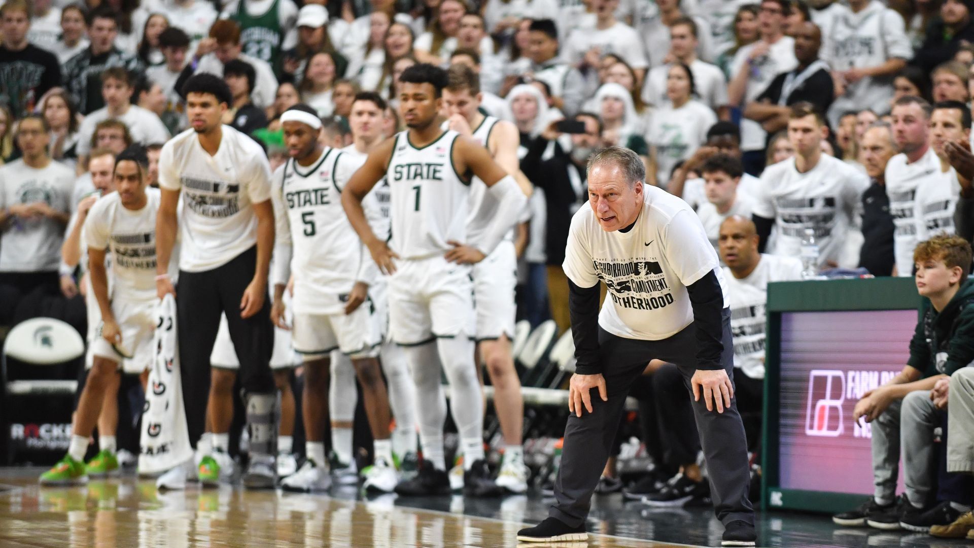 MSU's Tom Izzo on the sideline against Purdue