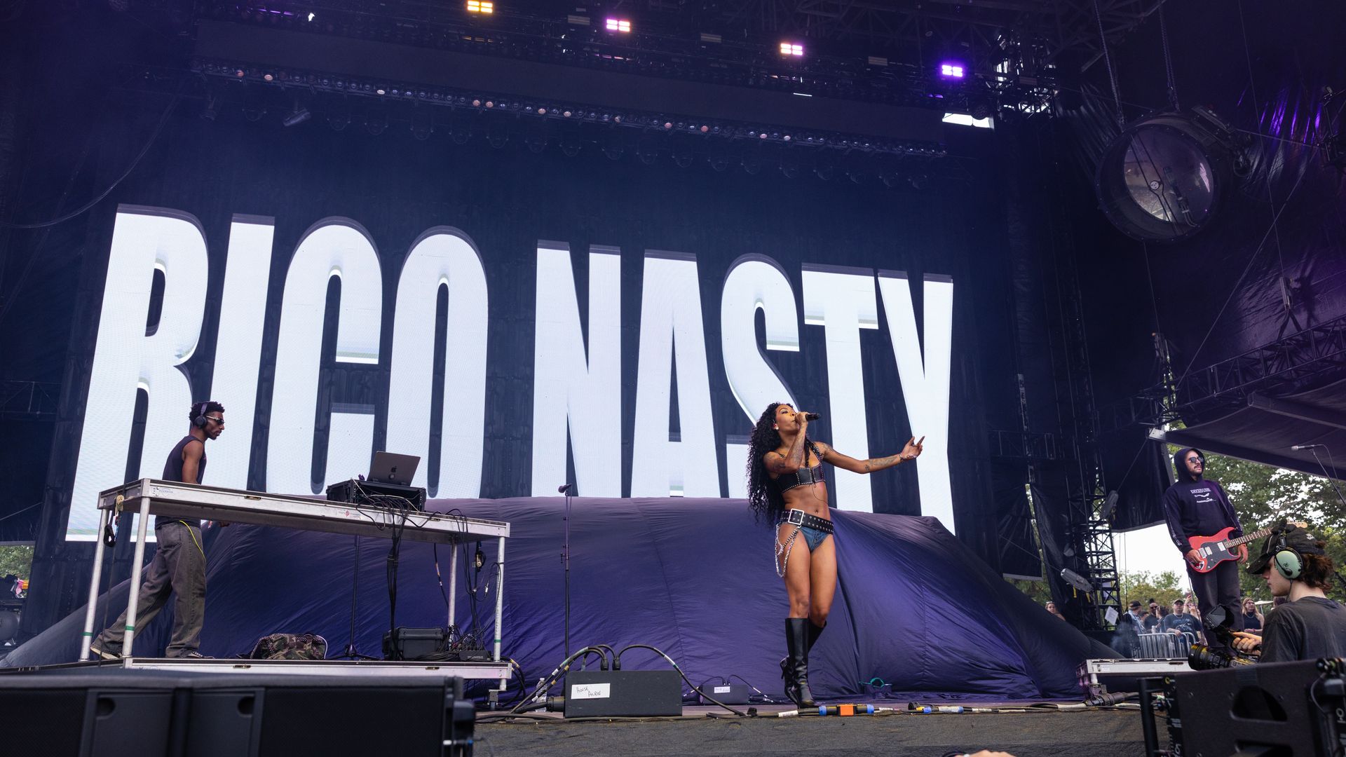 Rico Nasty and band perform during Riot Fest at Douglass Park on September 19, 2025 in Chicago, Illinois.