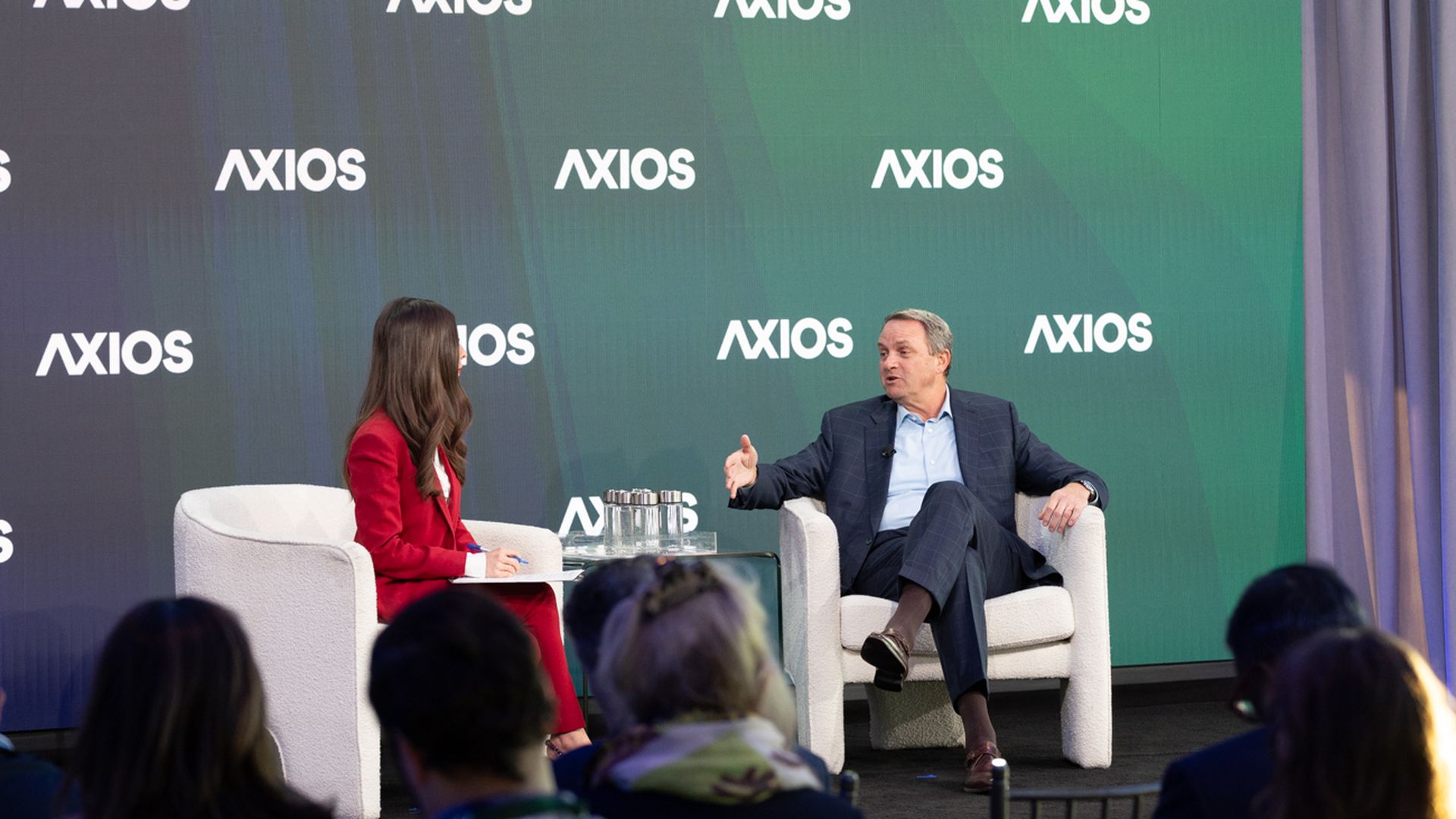 Versant Media CEO Mark Lazarus speaks with Axios' Sara Fischer at Media Trends Live on Oct. 20 in New York City.