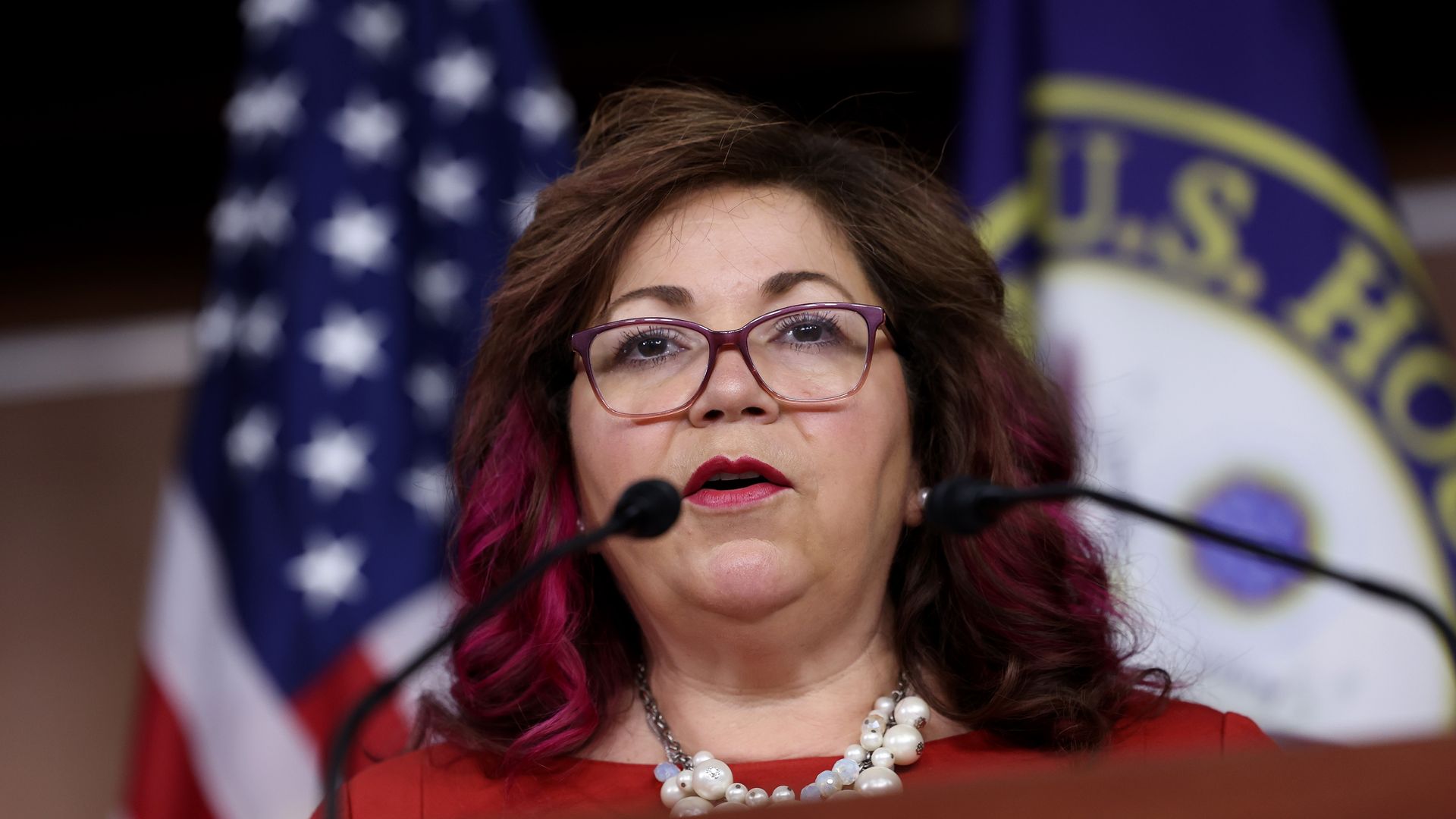Rep. Linda Sanchez speaks at the U.S. Capitol on May 10, 2023
