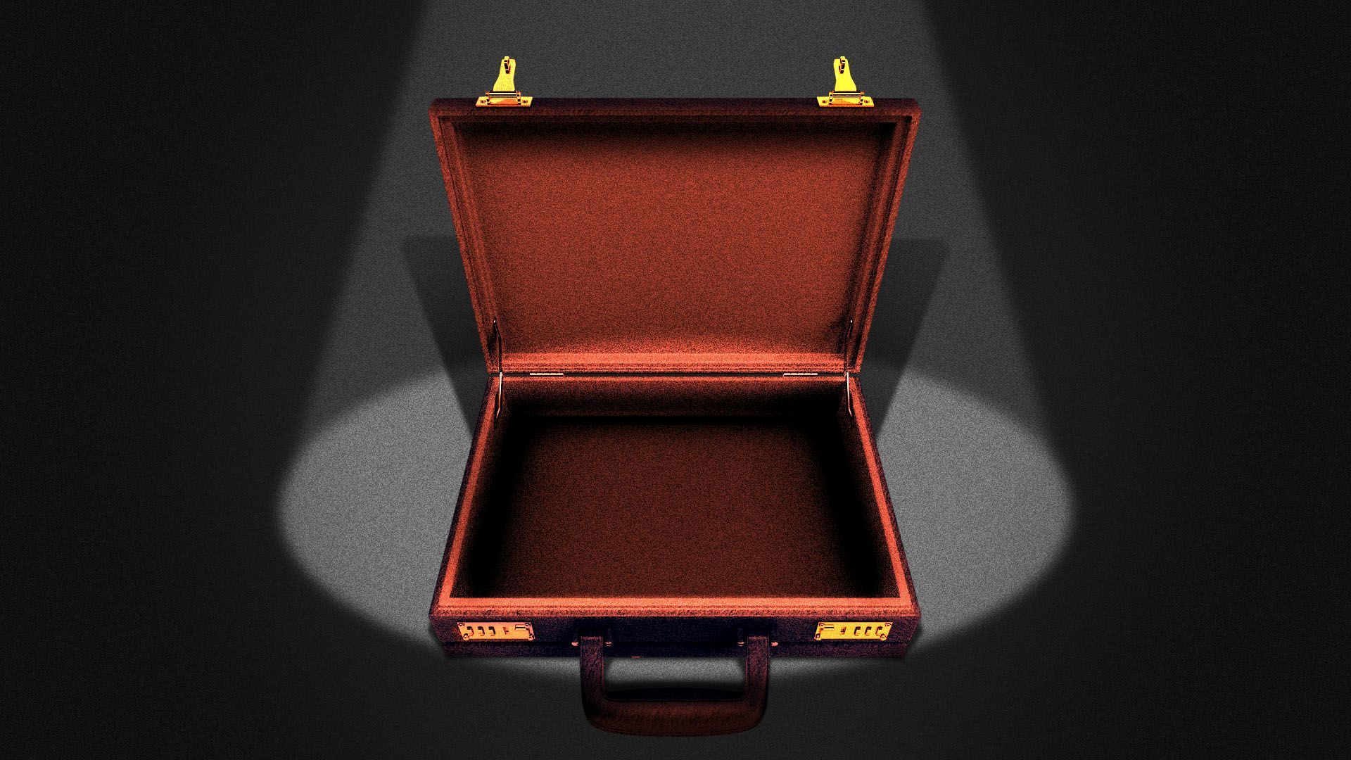 Illustration of an open briefcase with a spotlight on it