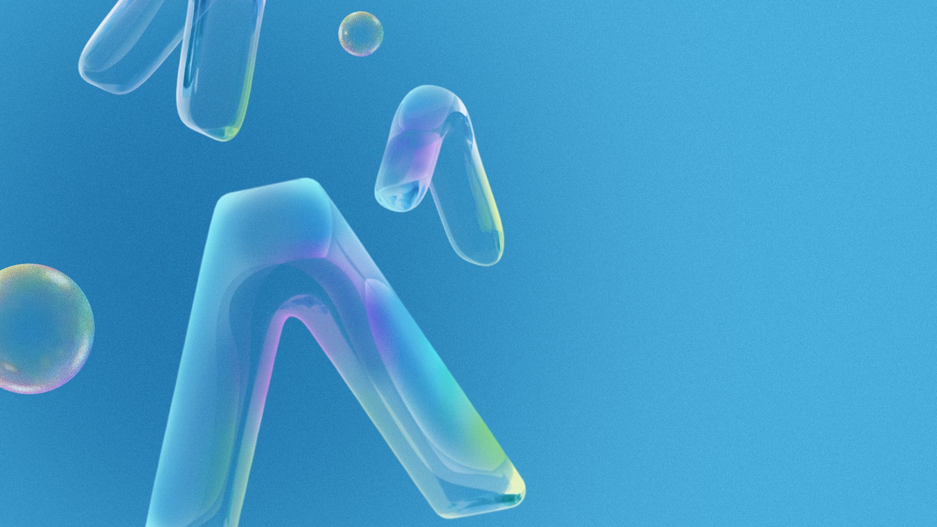 Illustration of bubbles shaped like the Axios logo.