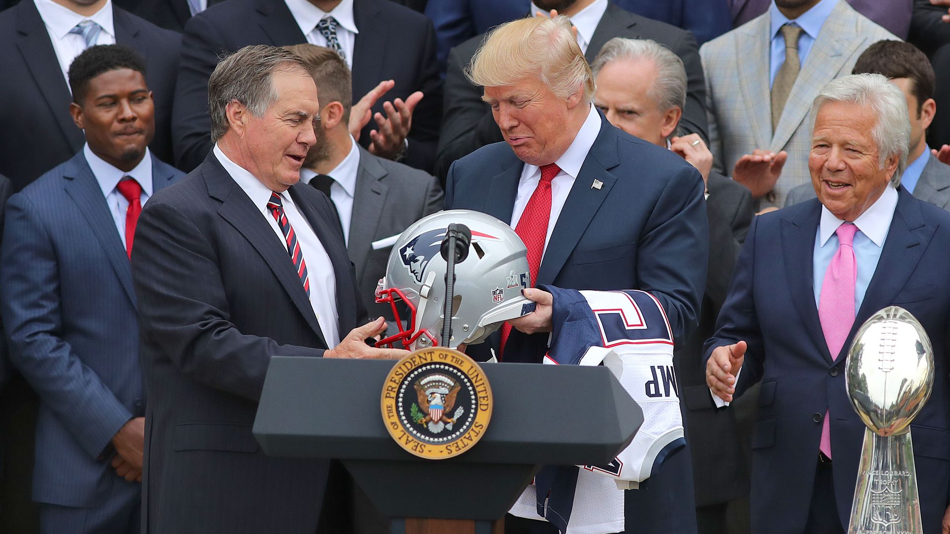 Donald Trump with the Patriots