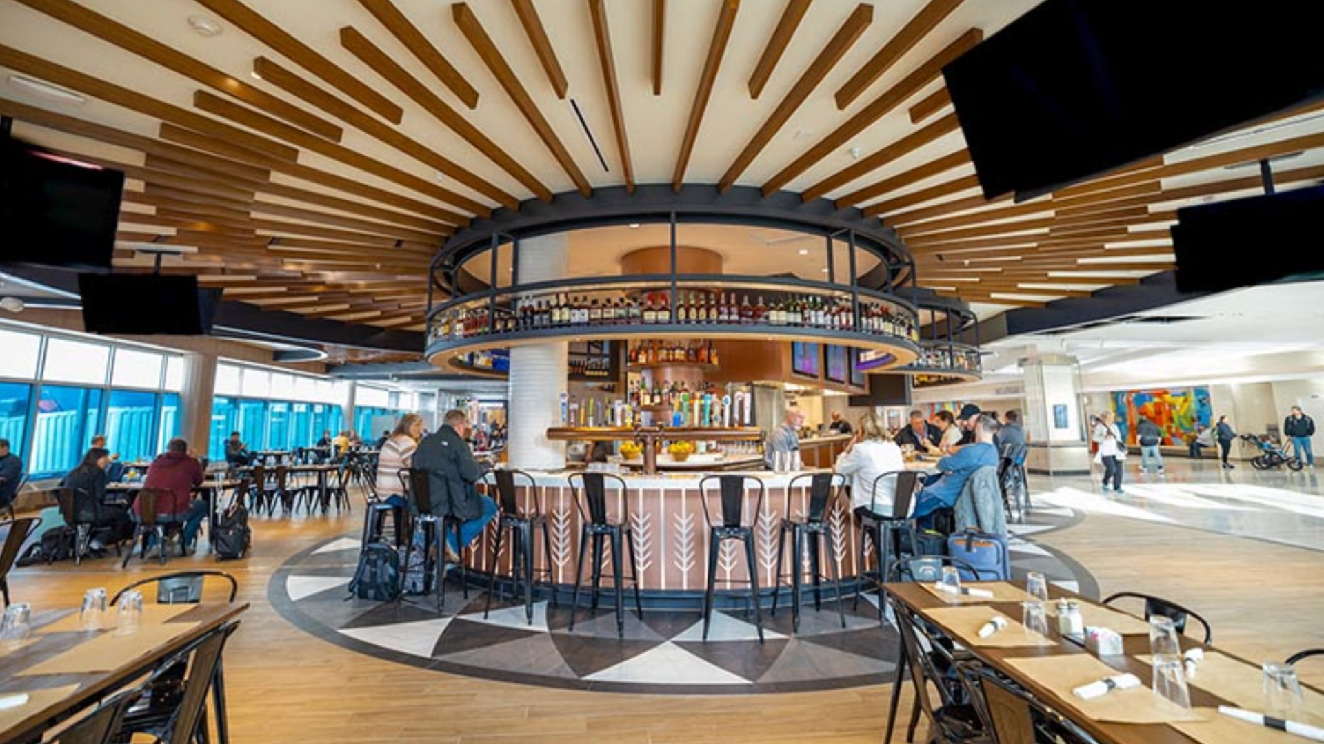 A restaurant bar.