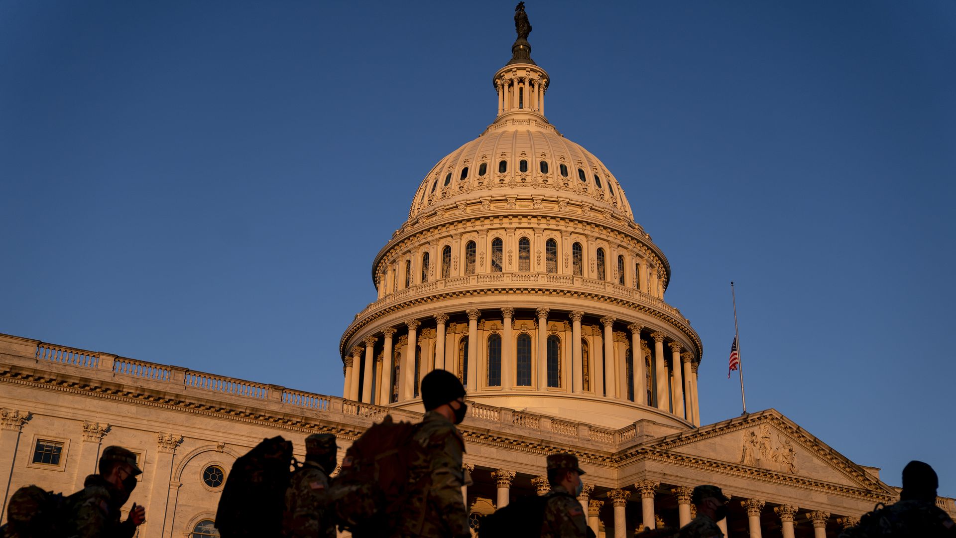 National guard outside the Capitol. Photo: Stefani Reynolds/Getty Images