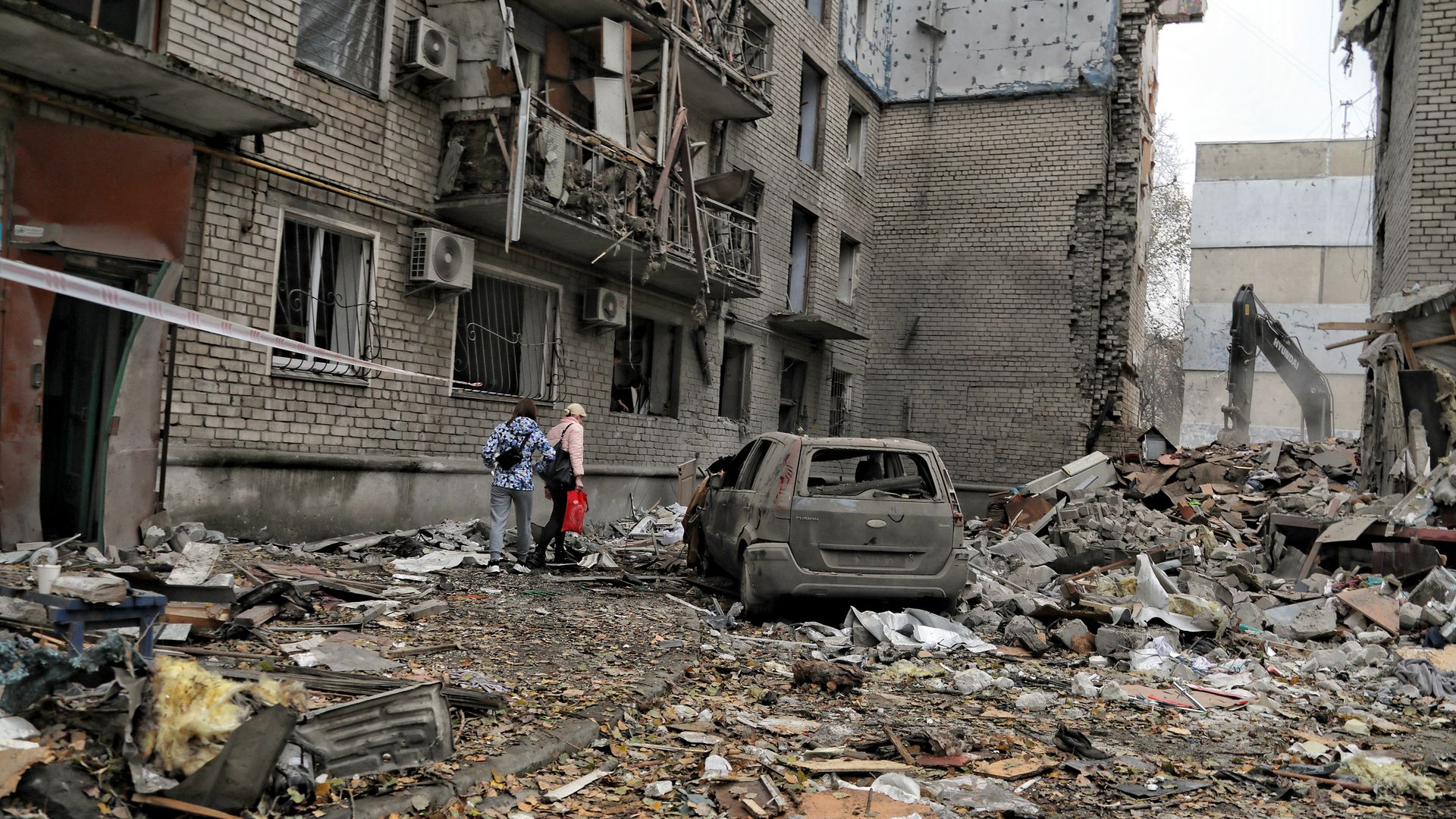 Destroyed residential area Ukraine