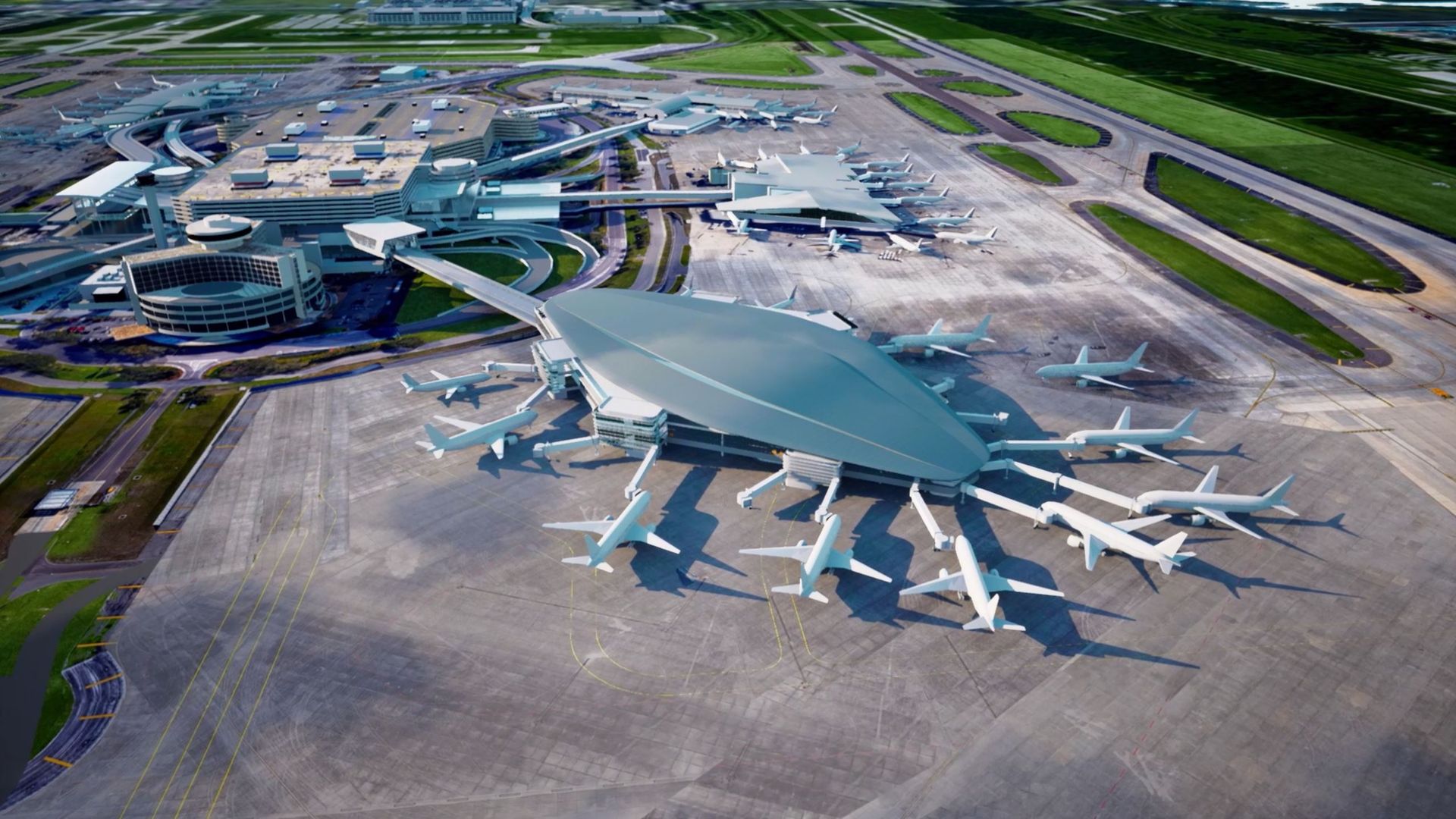 A rendering of the proposed airside D