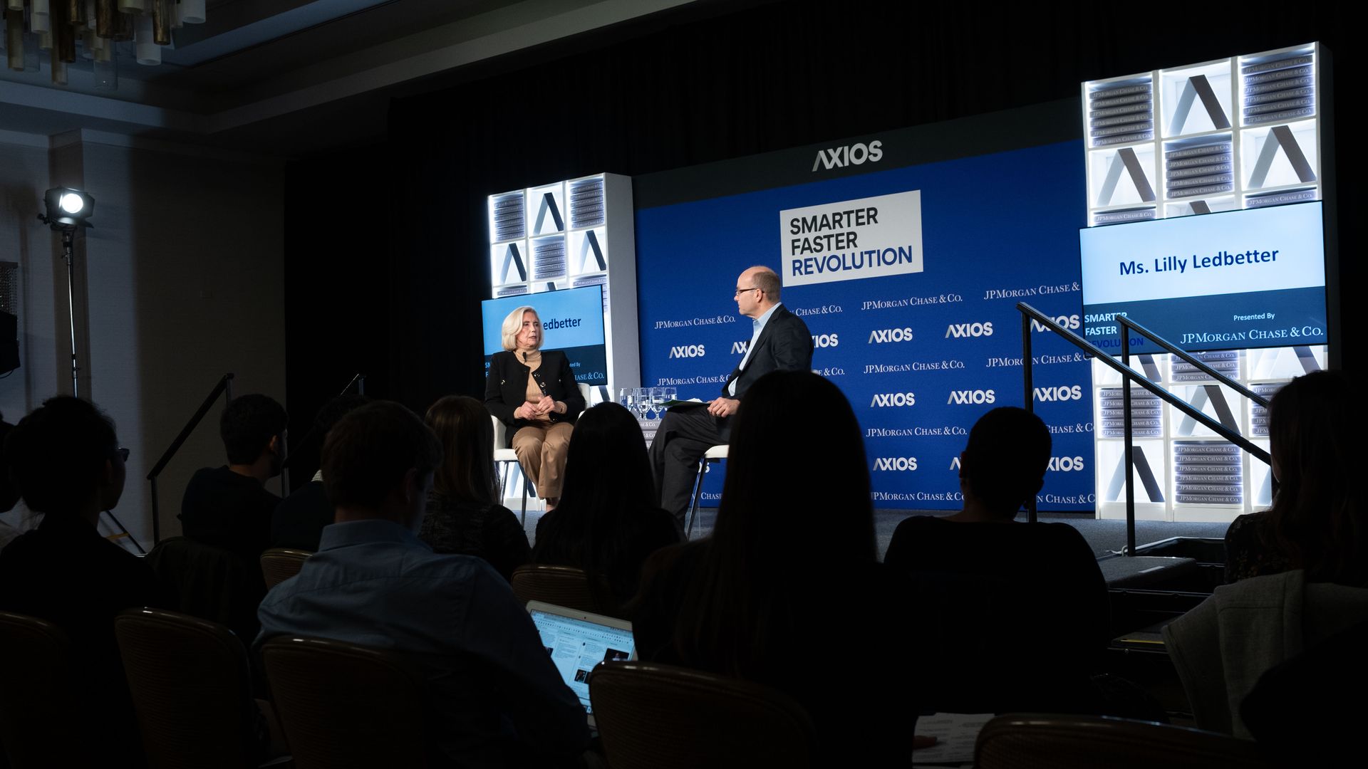 Activist Lilly Ledbetter and Axios' Mike Allen on the Axios stage