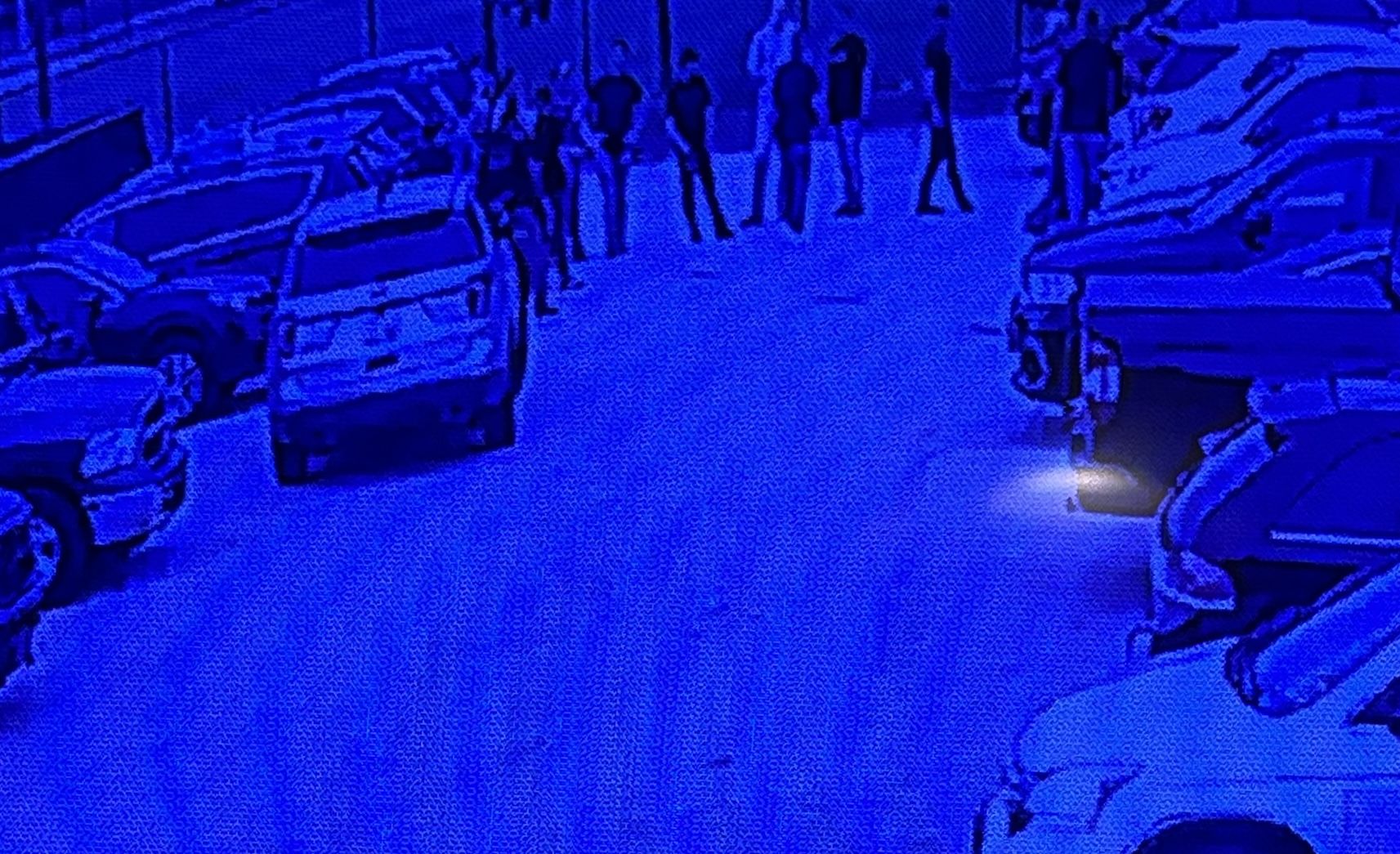 people in parking lot