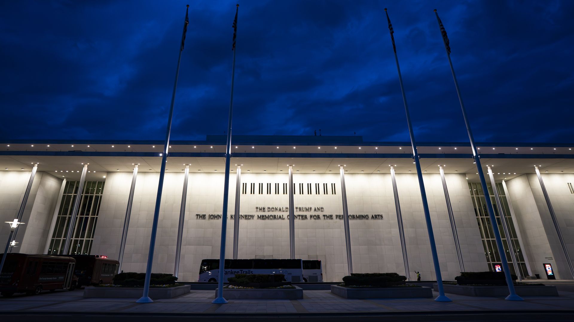The Donald J. Trump and John F. Kennedy Memorial Center for the Performing Arts on May 16, 2026 in Washington, DC. The Kennedy Center is scheduled to close for two years starting on July 4, 2026, for extensive renovations. (Photo by Al Drago/Getty Images)