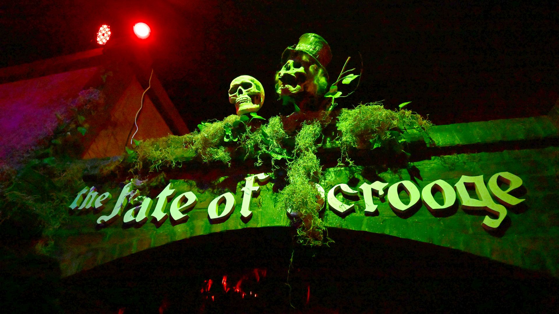 "Fate of Scrooge" decorations at the Macy's Center City Light Show in Center City in 2023.