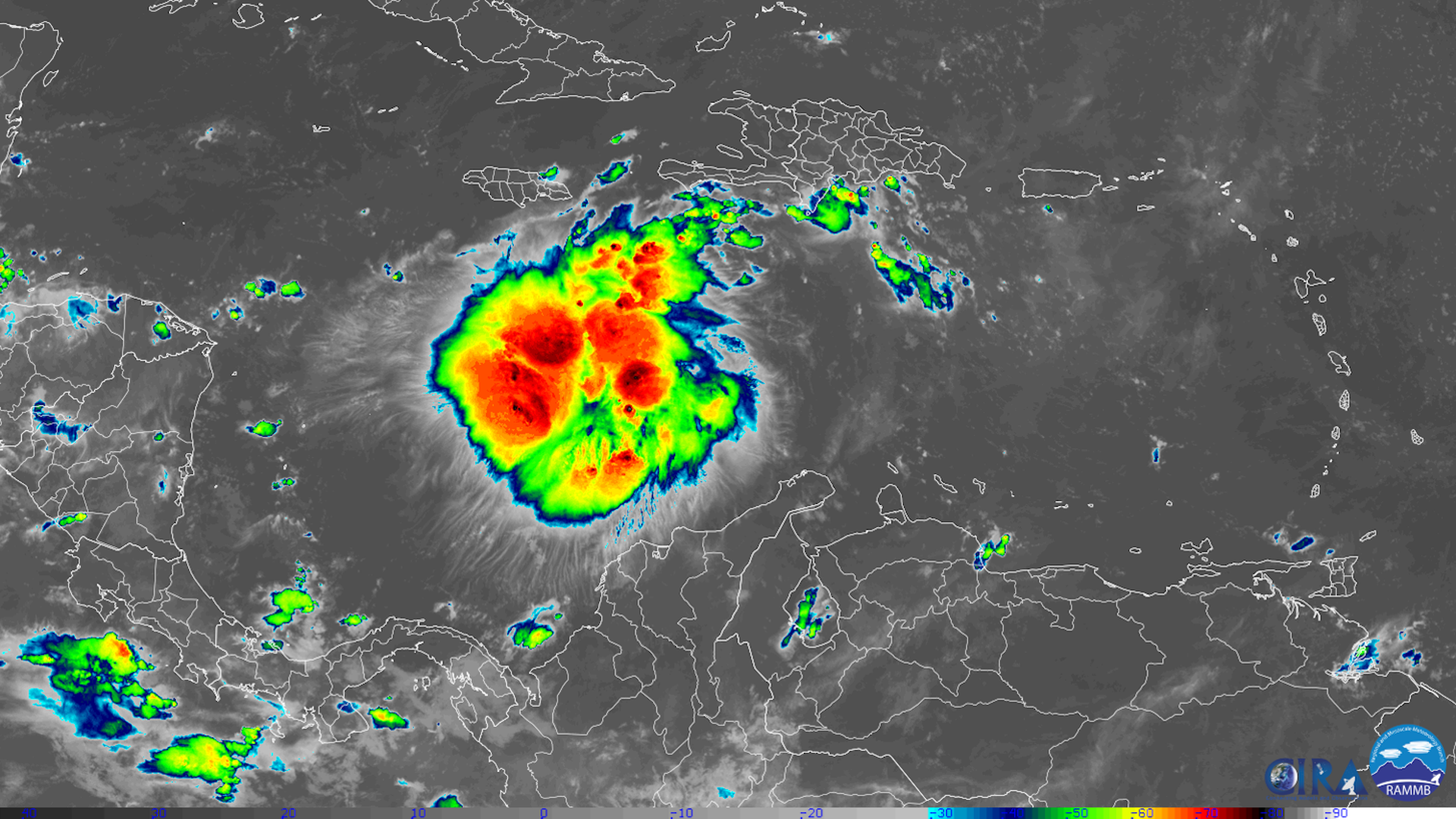 Tropical Storm Ian seen via satellite on Sept. 24. 