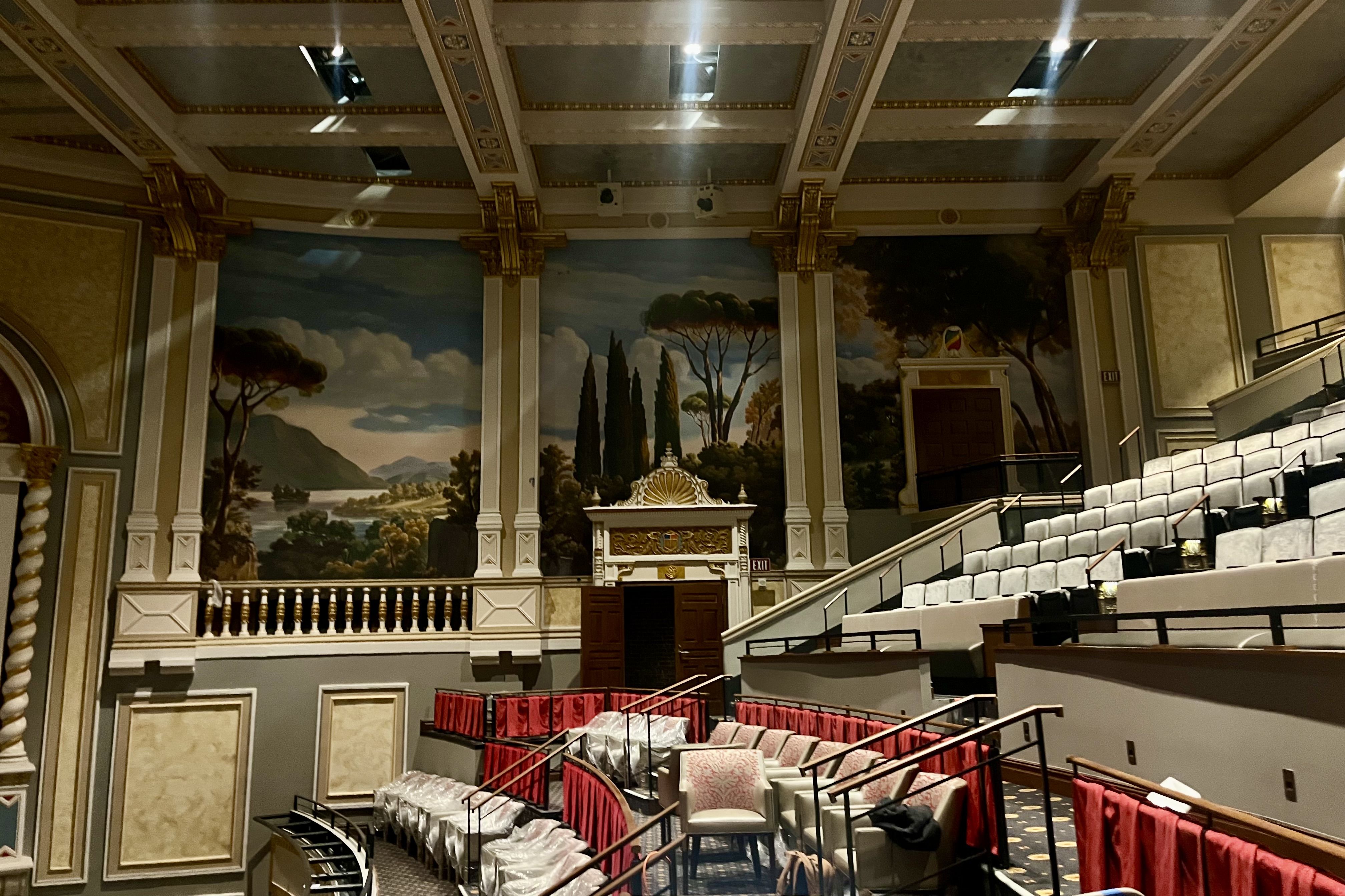 Theatre with art on the walls