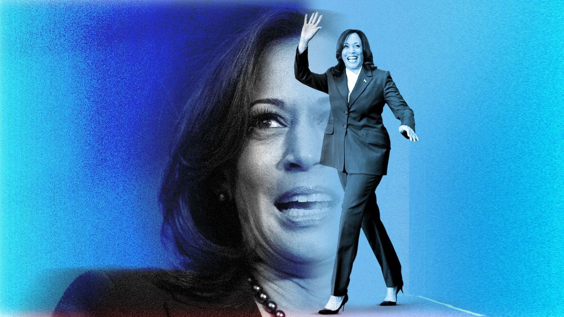 Photo illustration of Kamala Harris