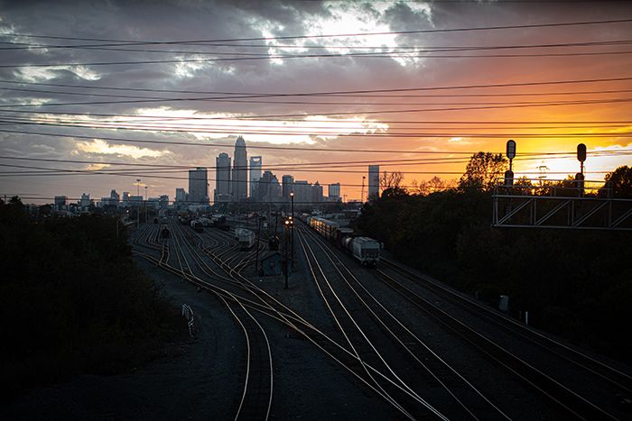 The Norfolk Southern rail yard in North End
