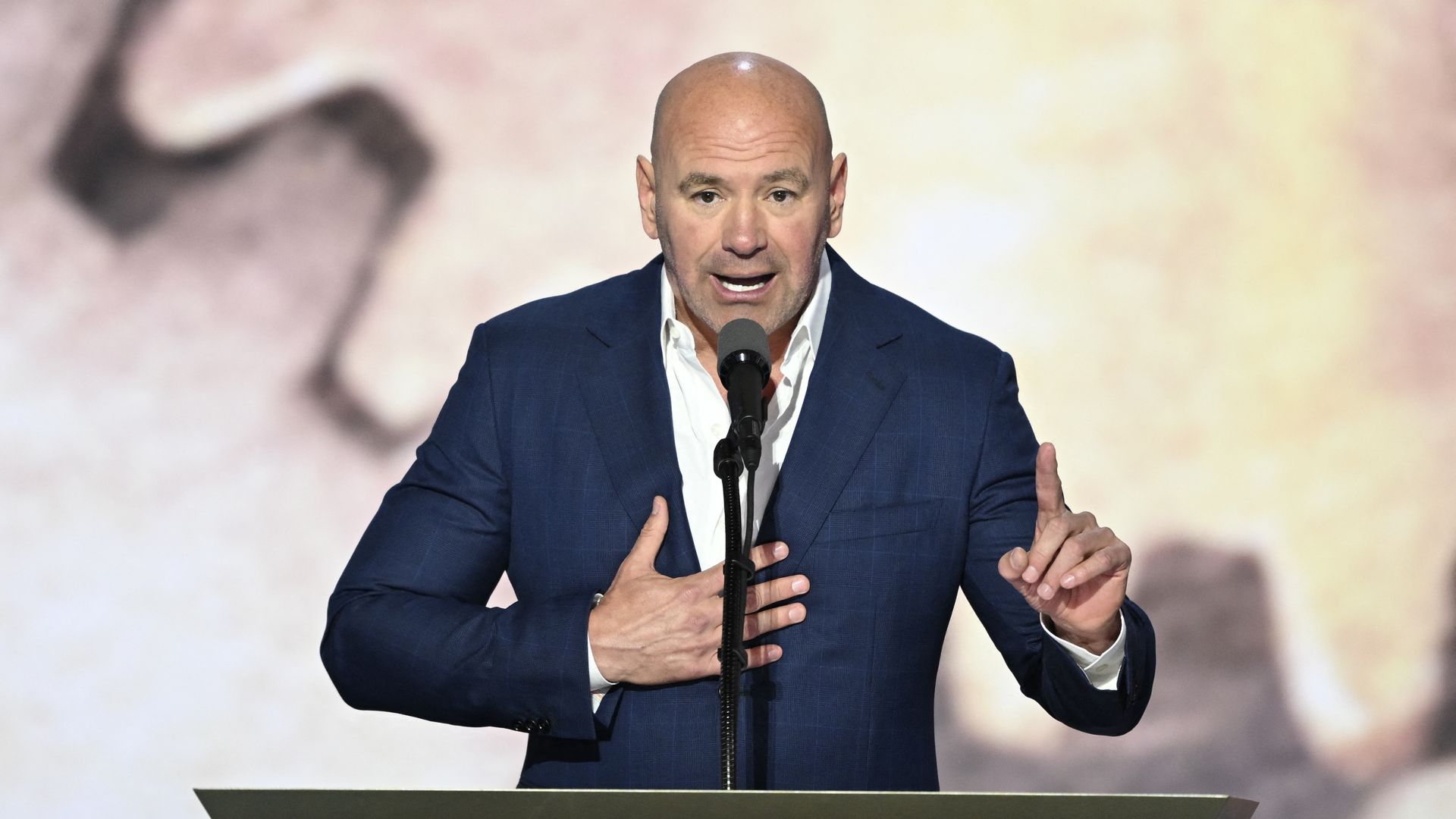 CEO and president of the Ultimate Fighting Championship Dana White speaks during the last day of the 2024 Republican National Convention at the Fiserv Forum in Milwaukee, Wisconsin, on July 18, 2024. Donald Trump will get a hero's welcome Thursday as he accepts the Republican Party's nomination to r