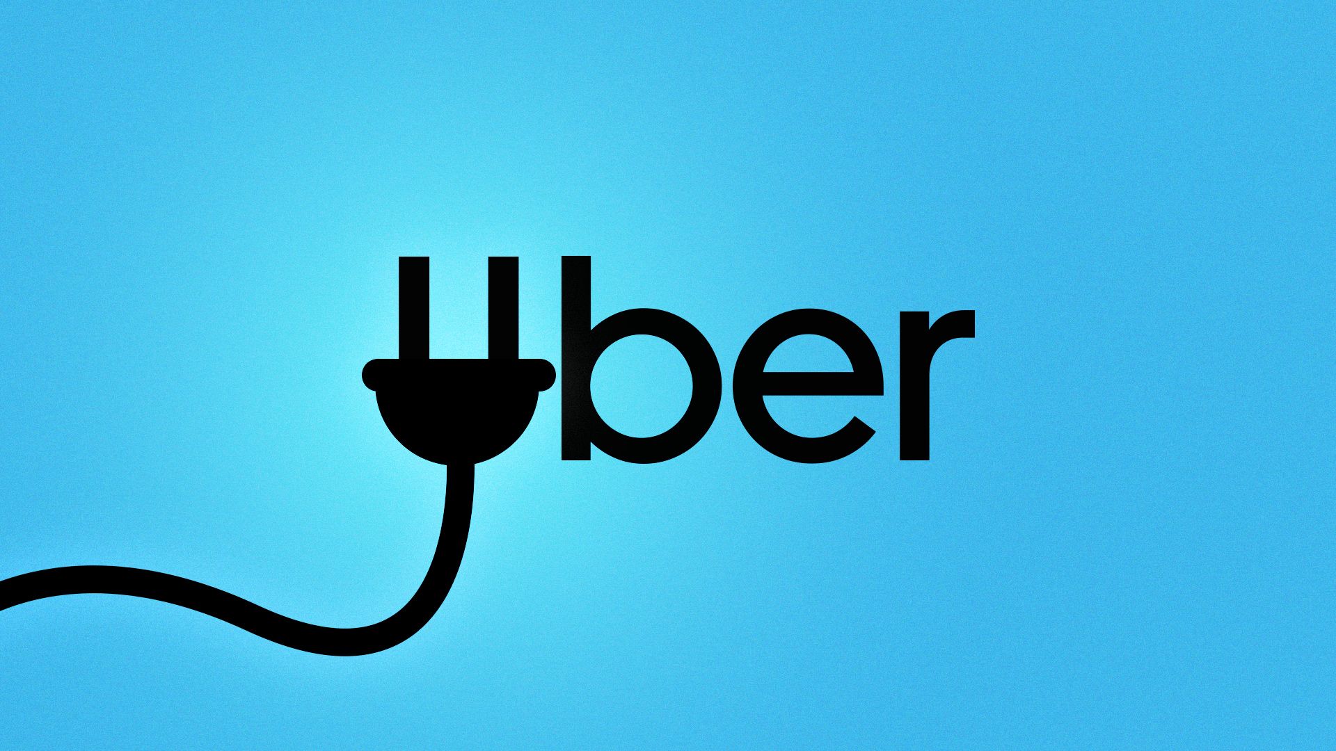 Illustration of the Uber logo with the image of a plug forming the "U."
