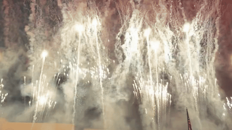 fireworks-like pyrotechnics