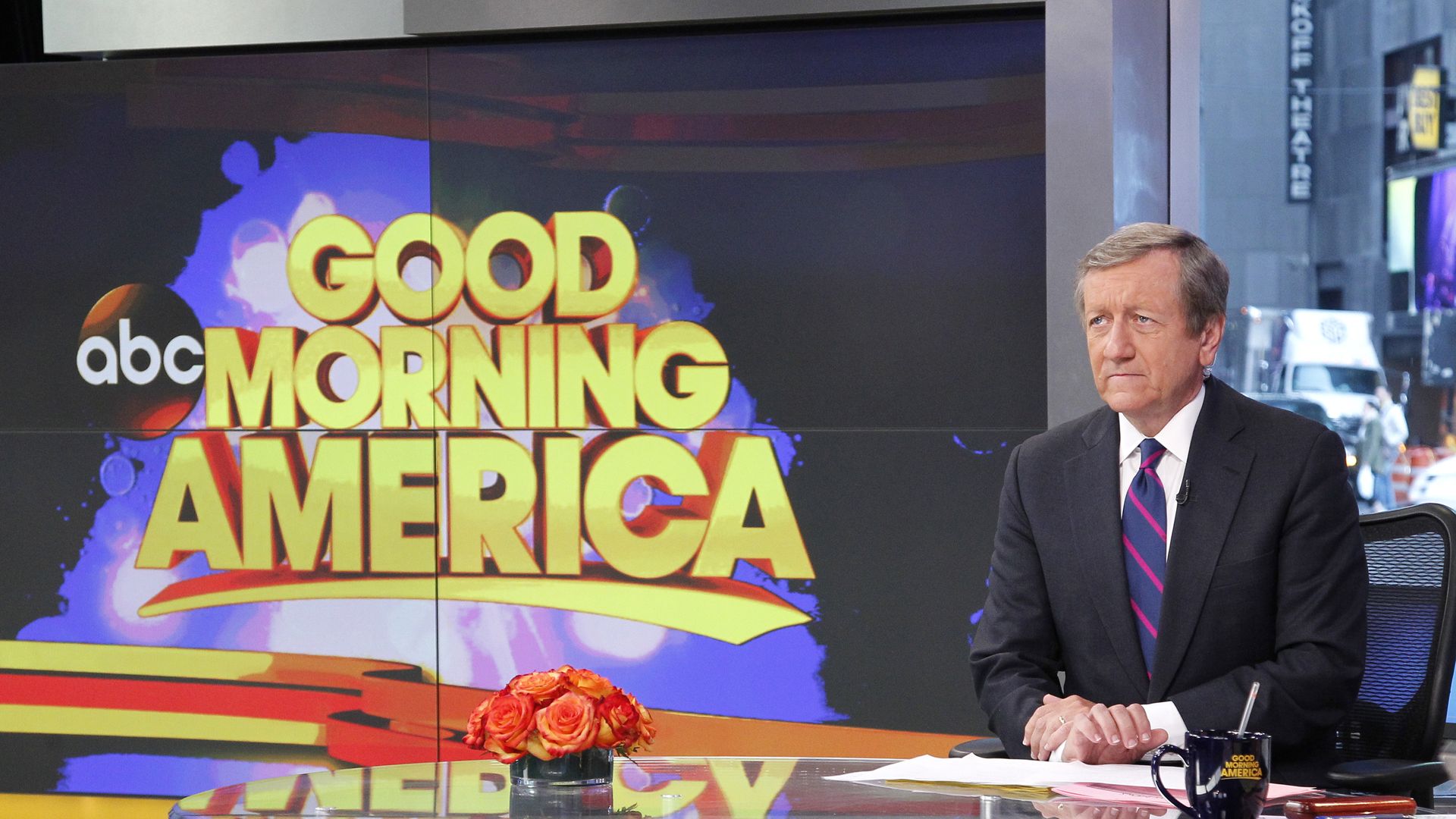 Brian Ross on the set of Good Morning America