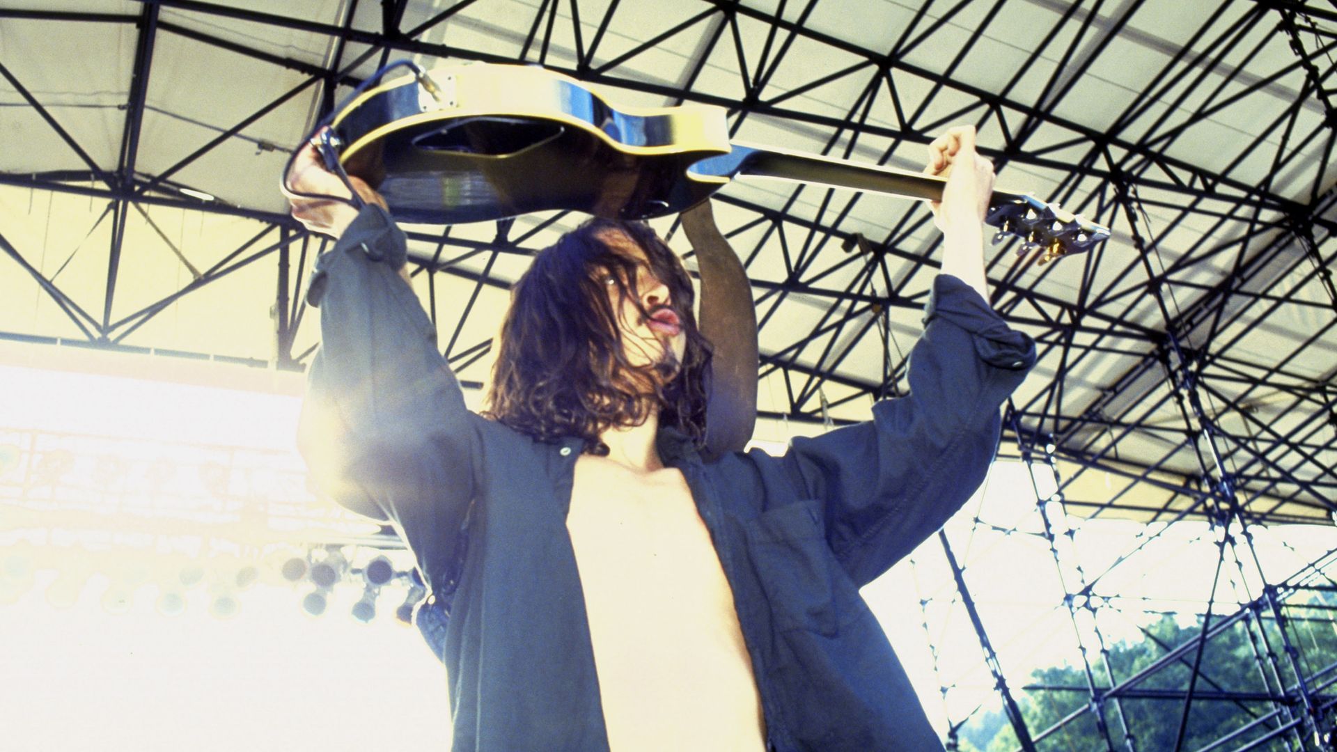 Chris Cornell of Soundgarden performs on stage. 