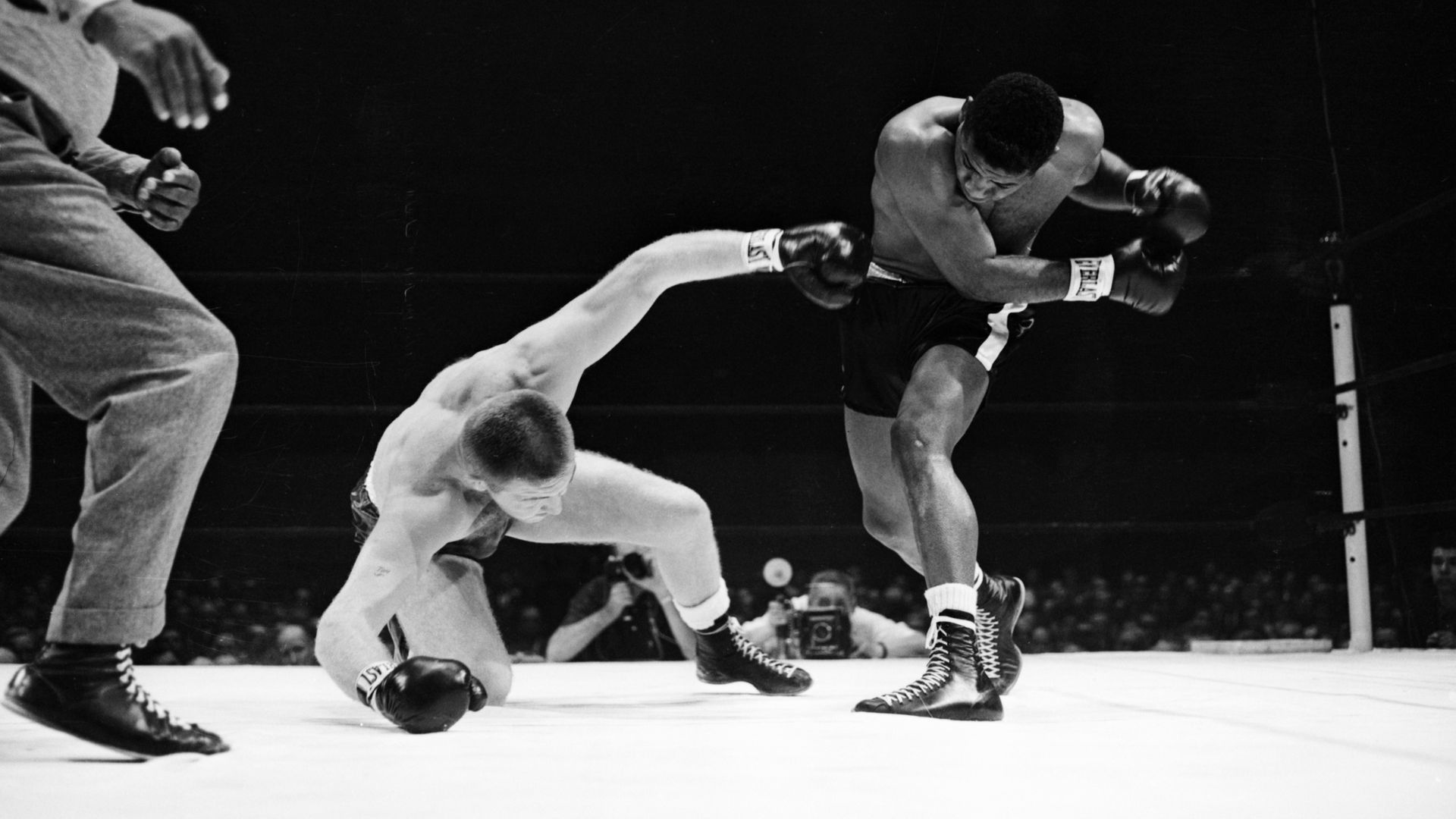 floyd patterson knocking down tom mcneeley