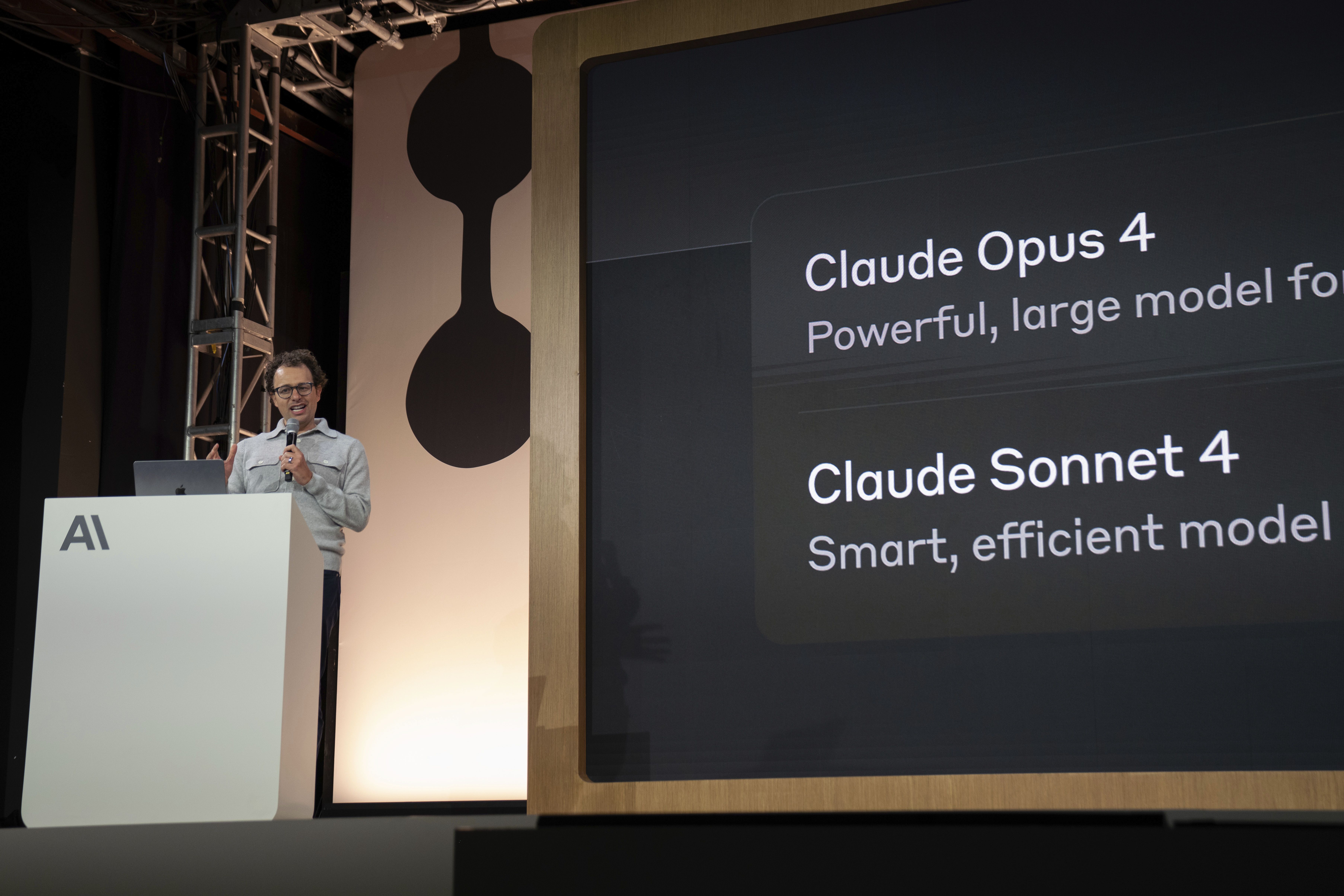 Anthropic CEO Dario Amodei unveils Claude 4 models at the company's first developer conference, Code with Claude, in San Francisco last week. Photo: Don Feria/AP for Anthropic