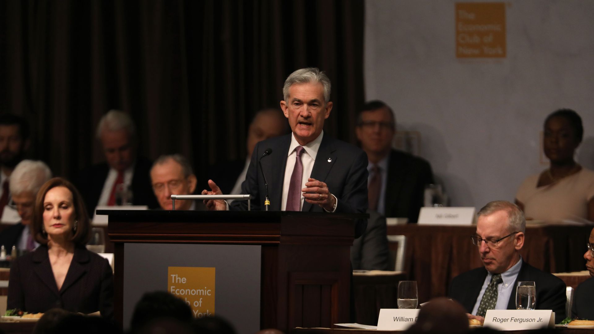 NEW YORK, NEW YORK - NOVEMBER 28: Federal Reserve Chairman Jerome Powell speaks at the Economic Club of New York on November 28, 2018 in New York City.