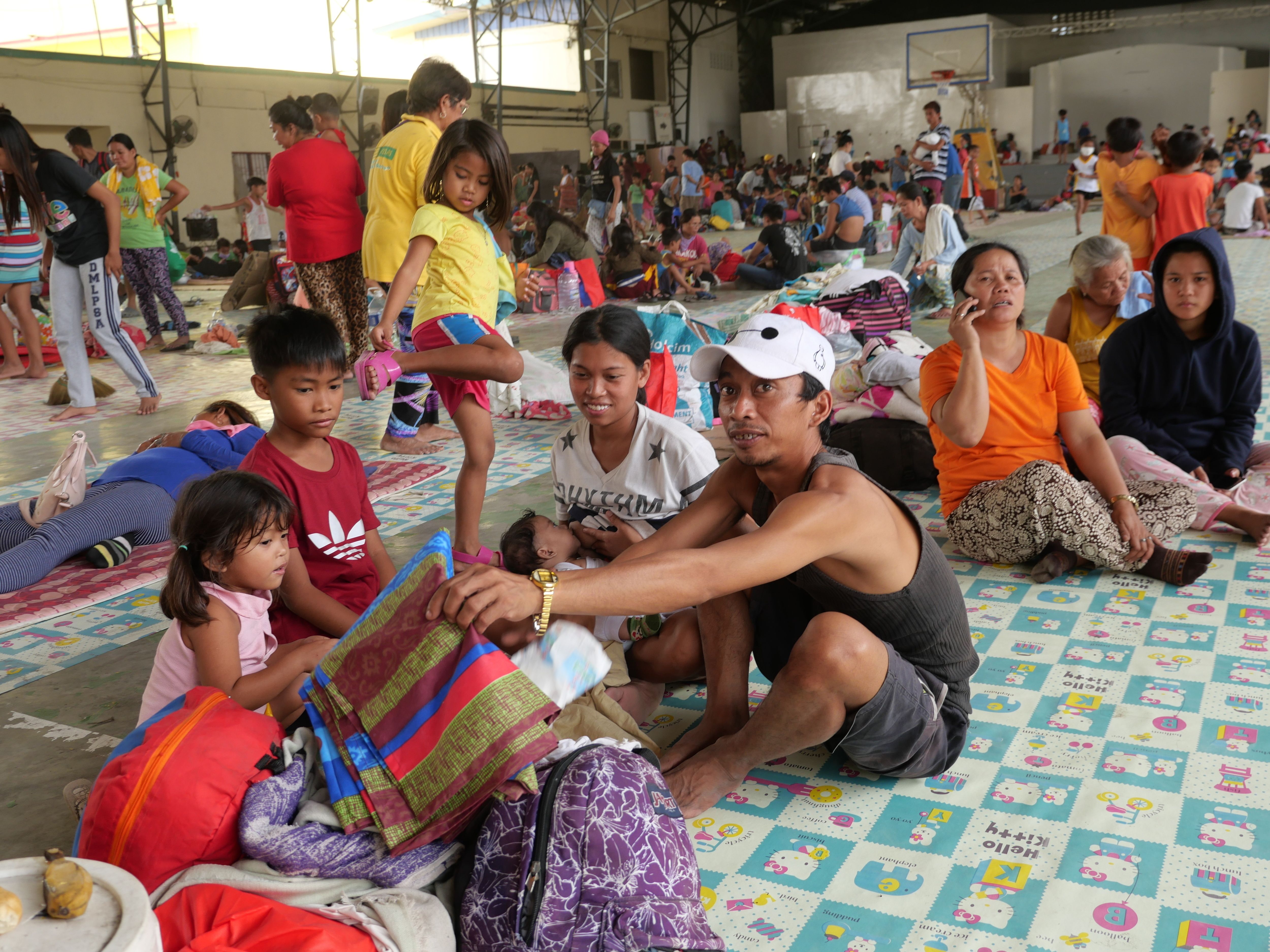 Evacuees from Talisay, the Lakeshore Barangays of Tanauan and the residents of the island volcano, were transferred to Tanauan City's Gym 2. 