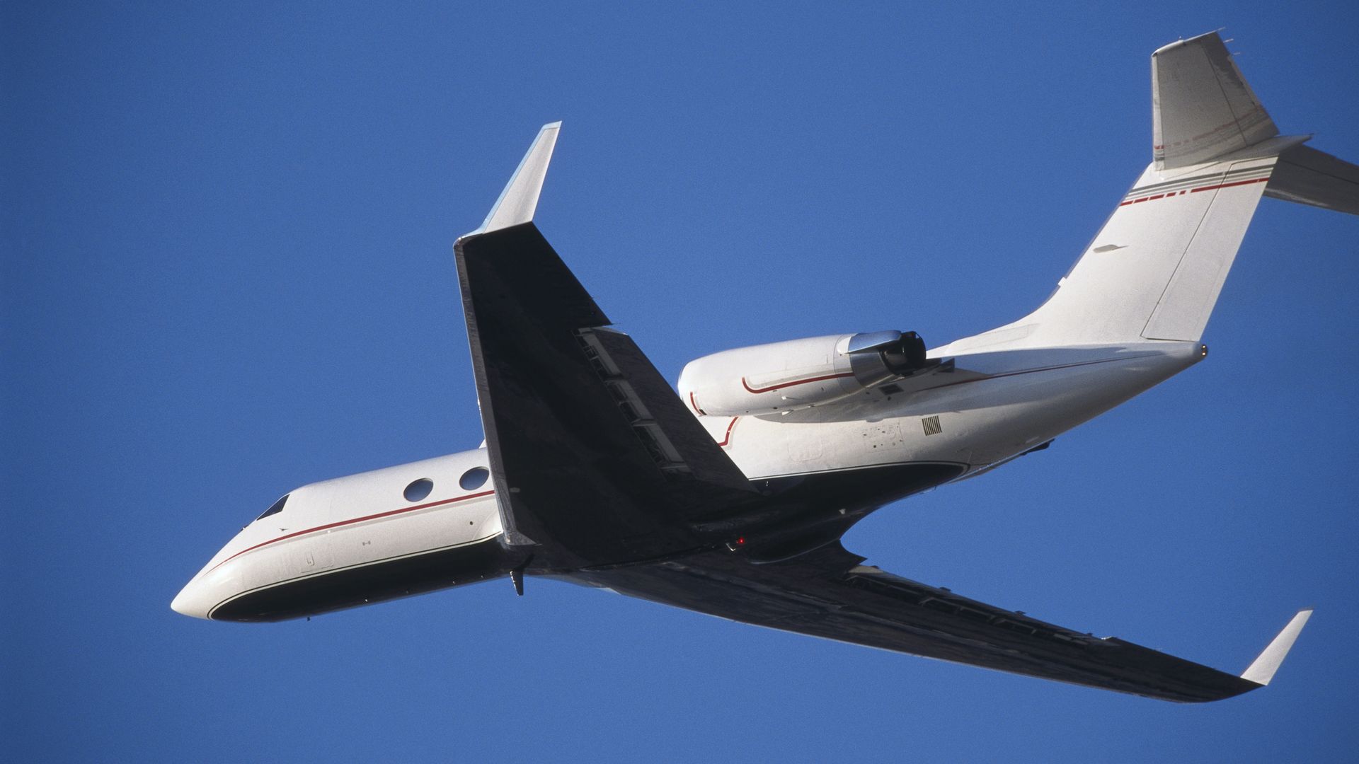 A private jet in flight