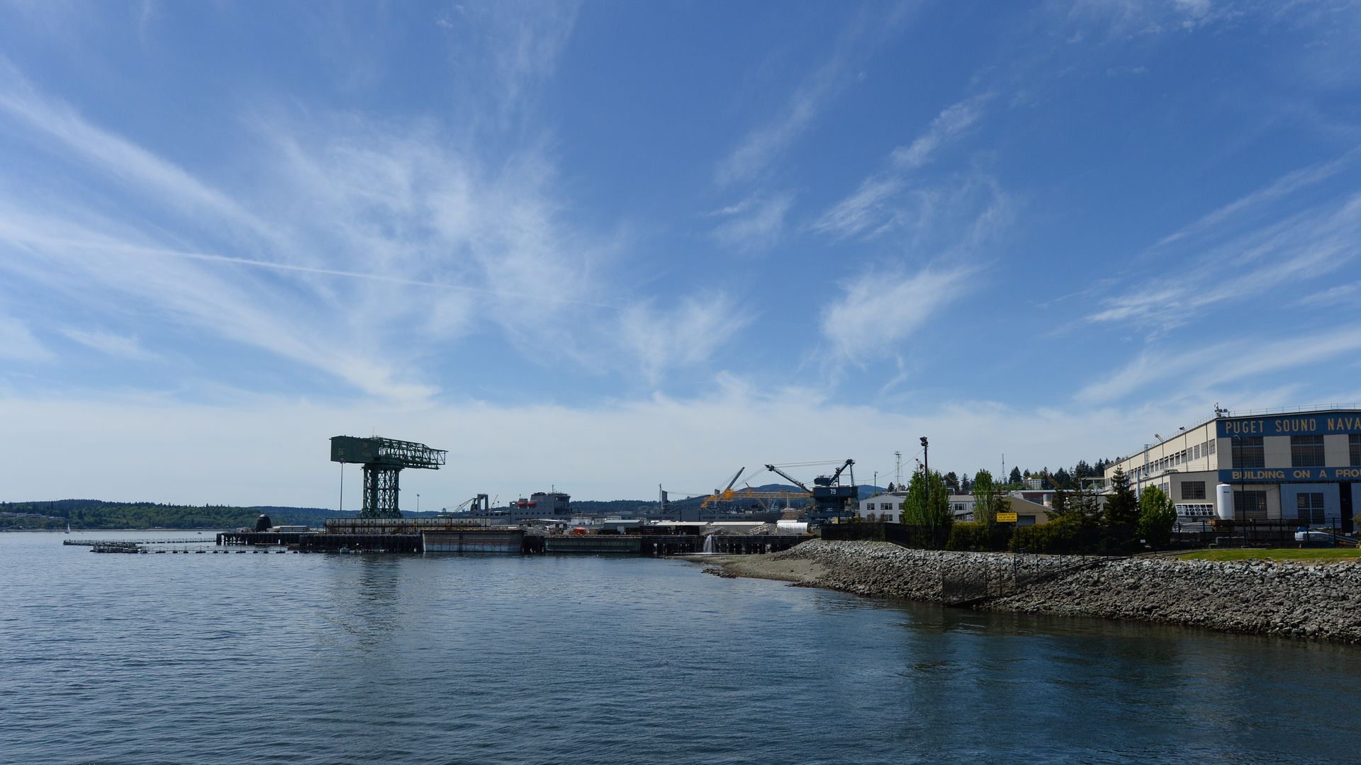 The shipyard is the first thing you see of Bremerton from the ferry. 