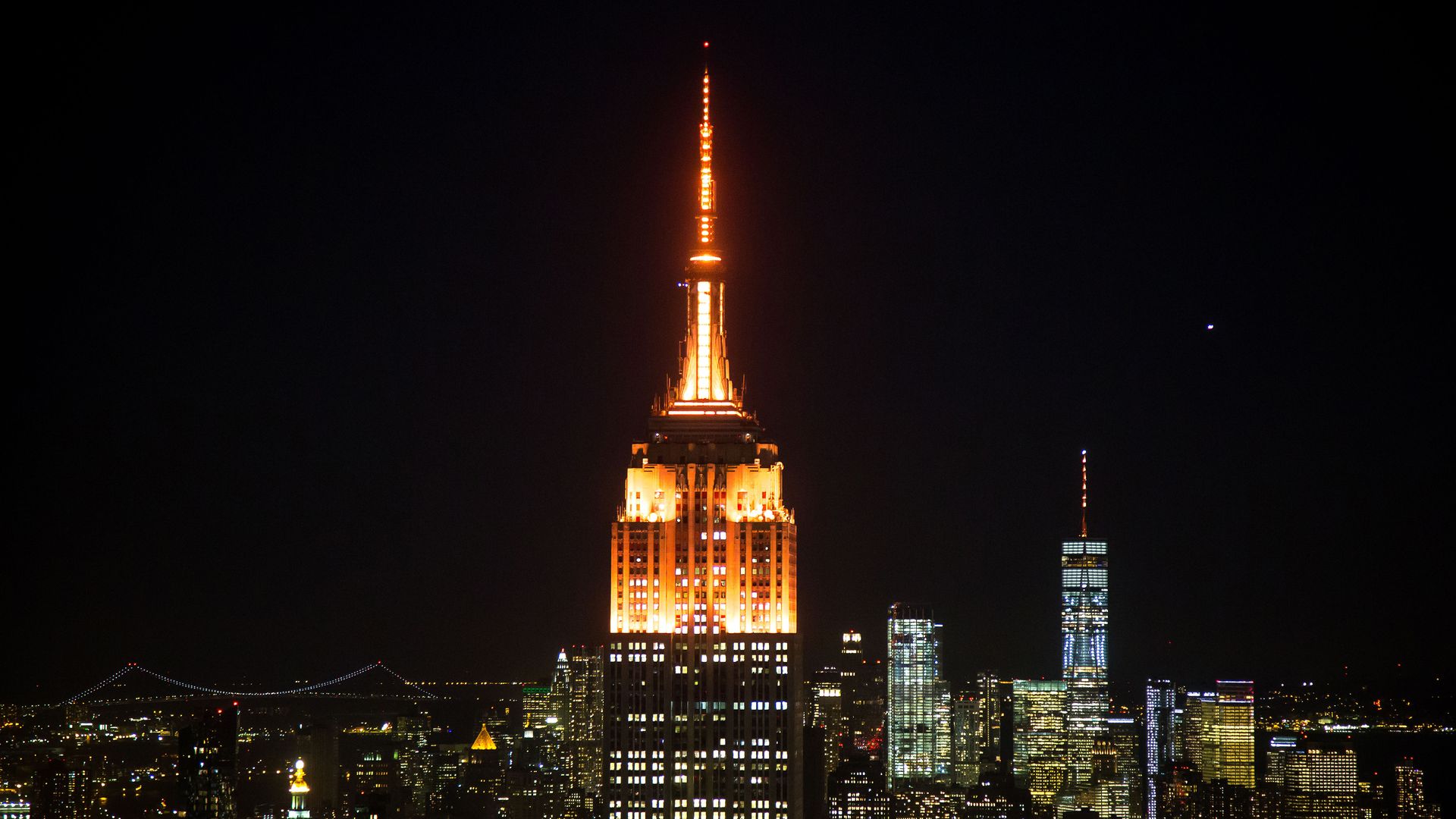 Empire State building at night