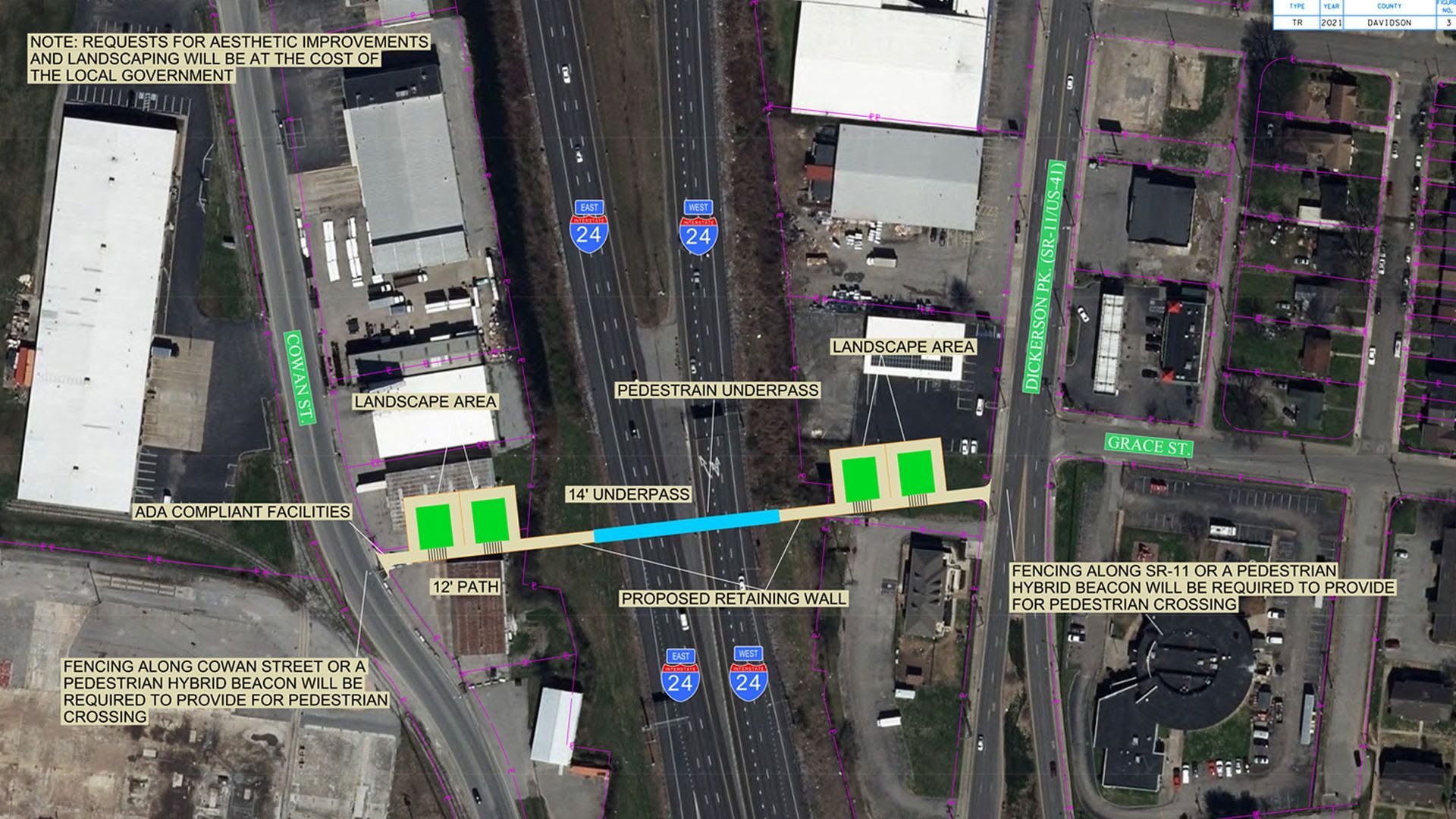 A image shows where the Cleveland St. extension would be 