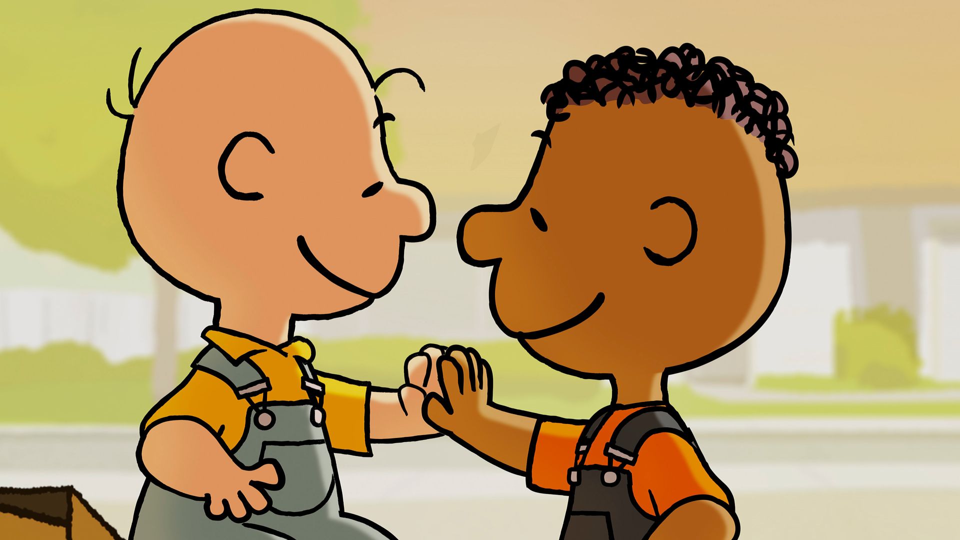 Charlie Brown and Franklin Armstrong in "Snoopy Presents: Welcome Home, Franklin," premiering Friday on Apple TV+.