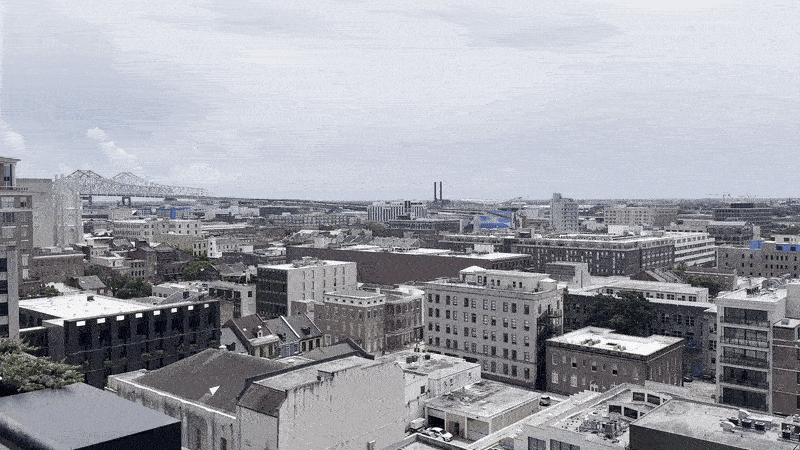 A panoramic view of downtown New Orleans.