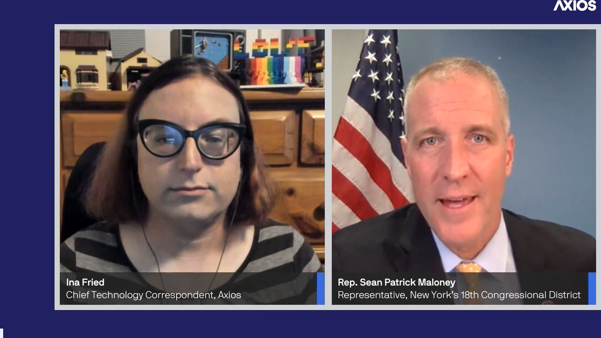 Axios reporter Ina Fried and Sean Patrick Maloney.