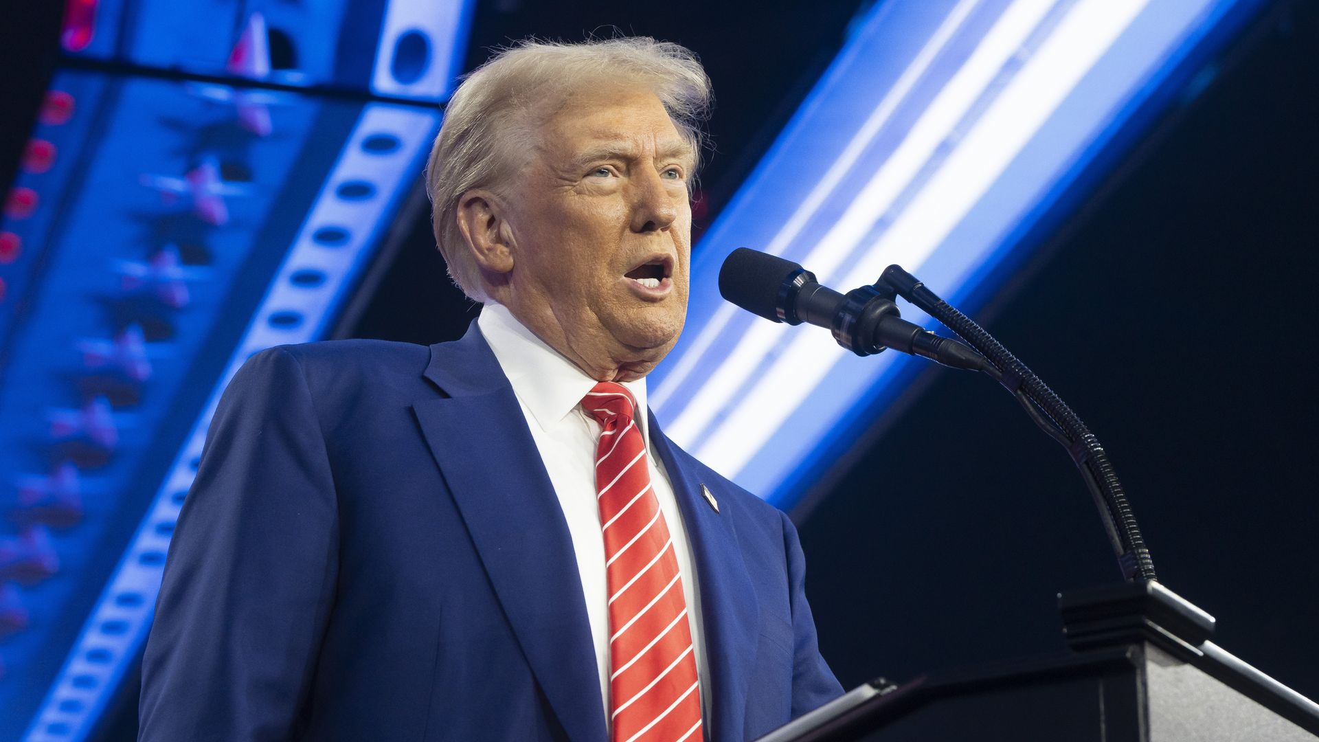 President-elect Trump speaks during Turning Point USA''s AmericaFest at the Phoenix Convention Center on December 22, 2024 in Phoenix, Arizona. President-elect Trump speaks during Turning Point USA''s AmericaFest at the Phoenix Convention Center on December 22, 2024 in Phoenix, Arizona.