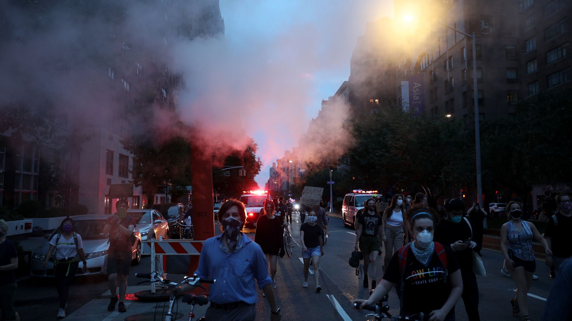 New Yorkers protest over the death of George Floyd on June 4, 2020
