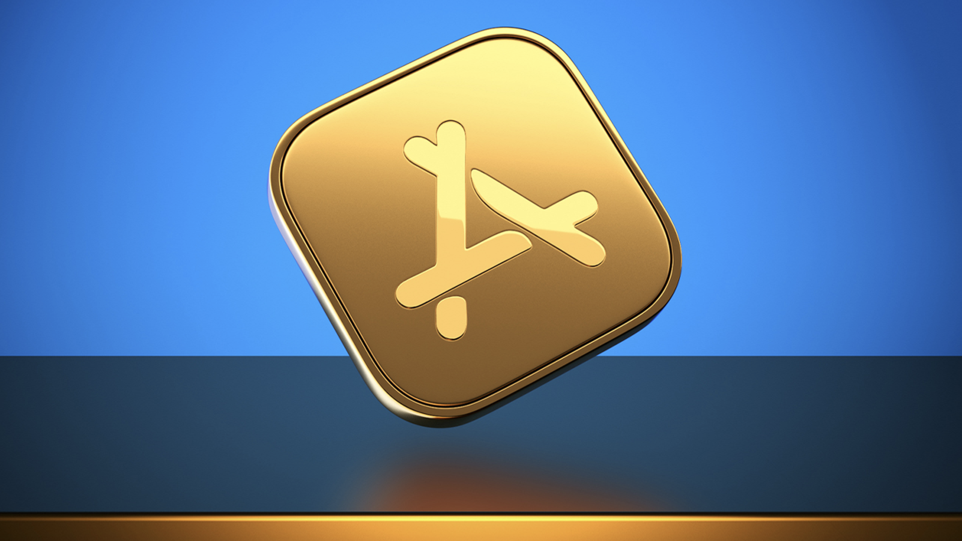 An illustration with Apple's App Store logo in gold.