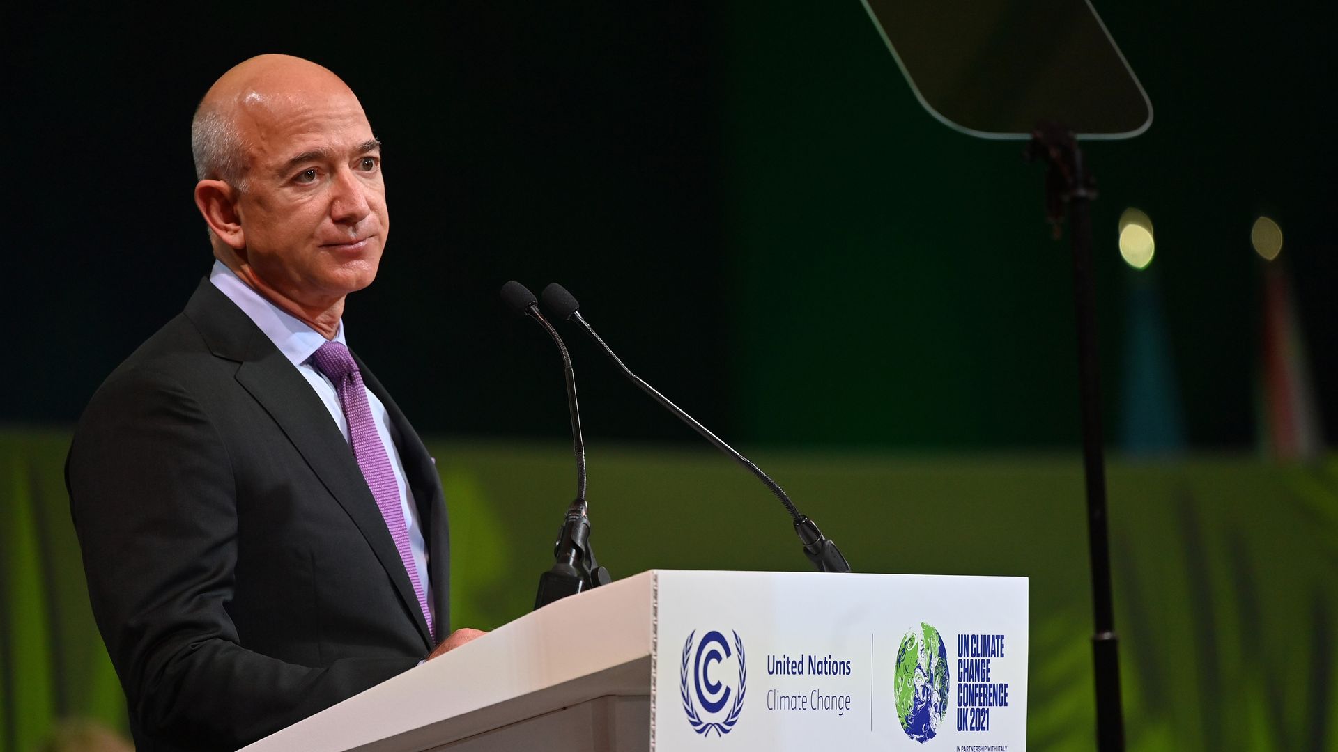 Jeff Bezos speaking at COP 26 