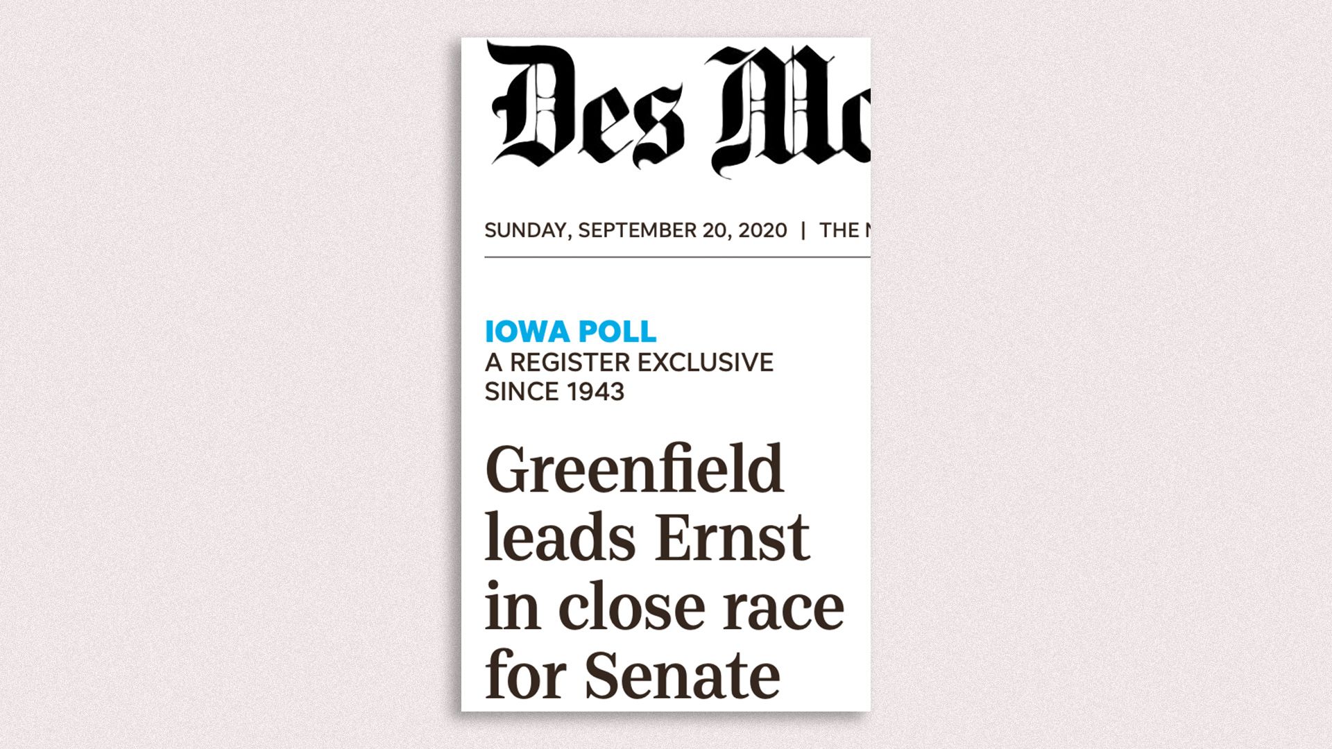 Des Moines register frontpage