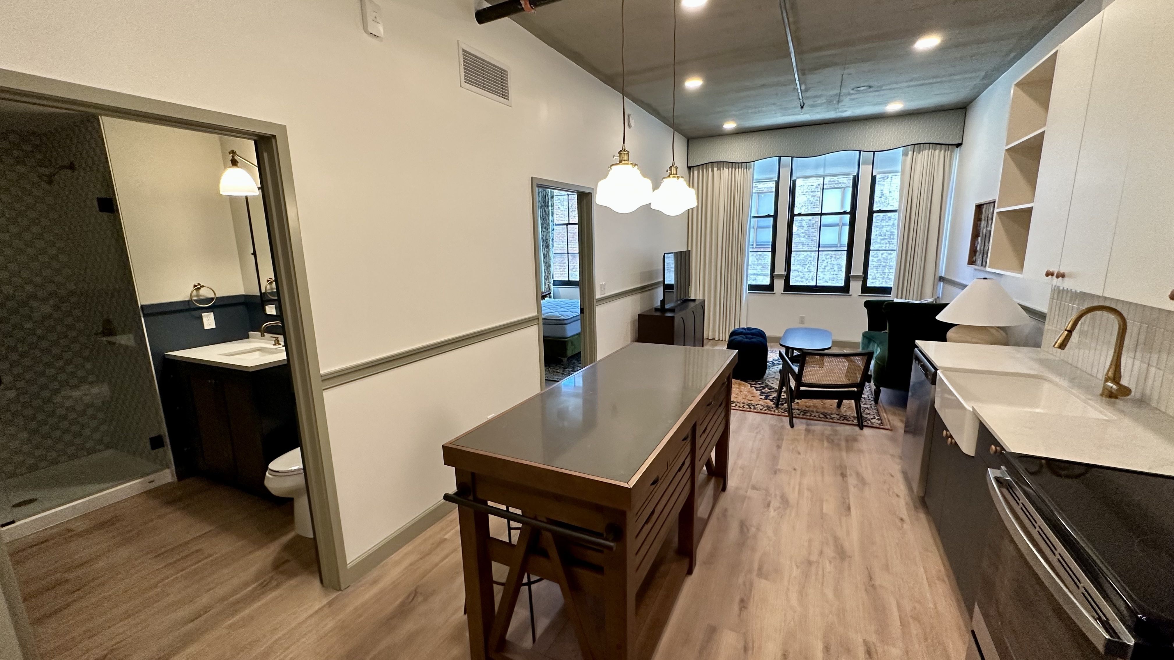 Photo shows an apartment at Memoir in New Orleans.