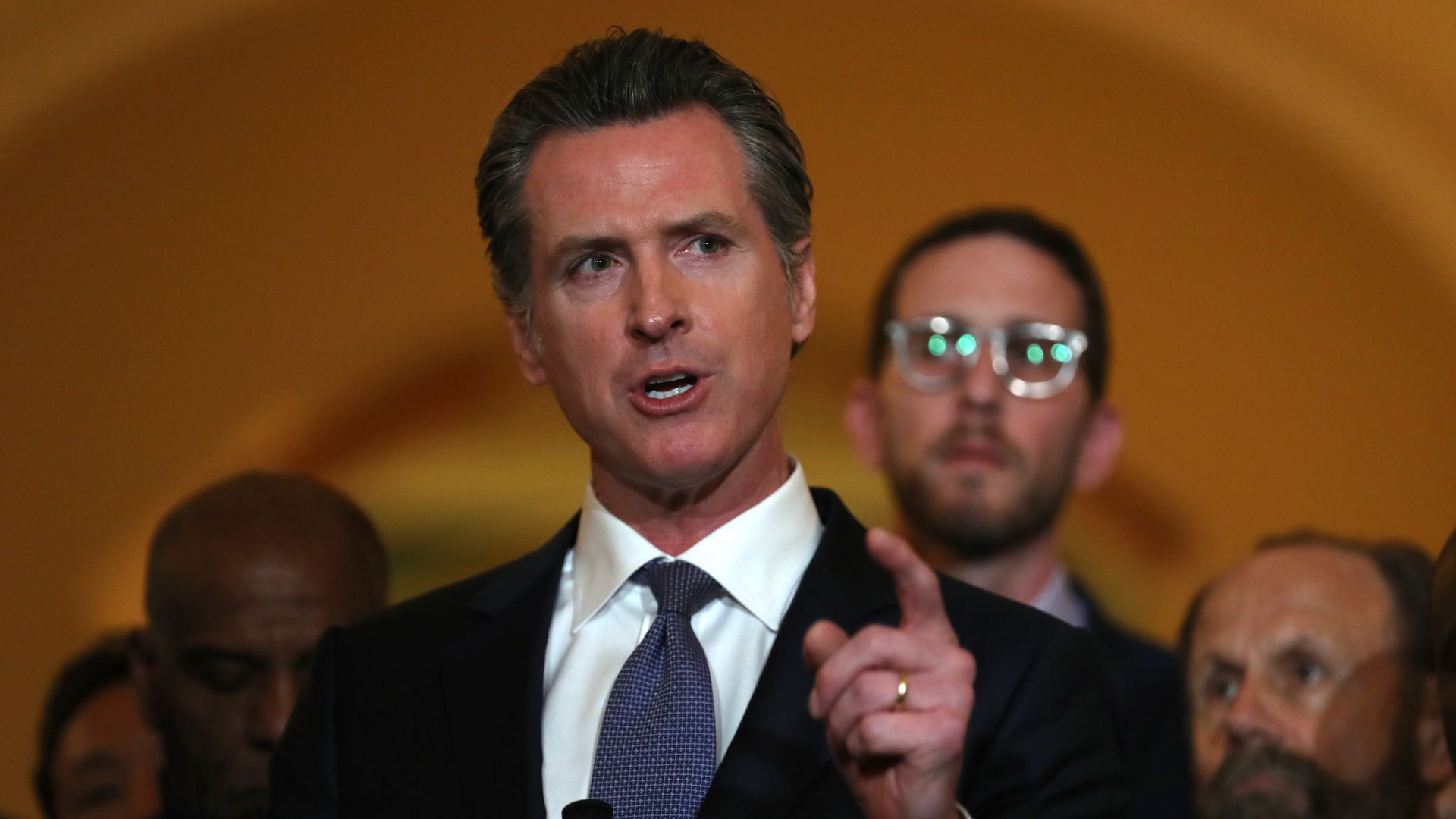 Gov. Gavin Newsom says he's the "positive alternative" to President Trump.