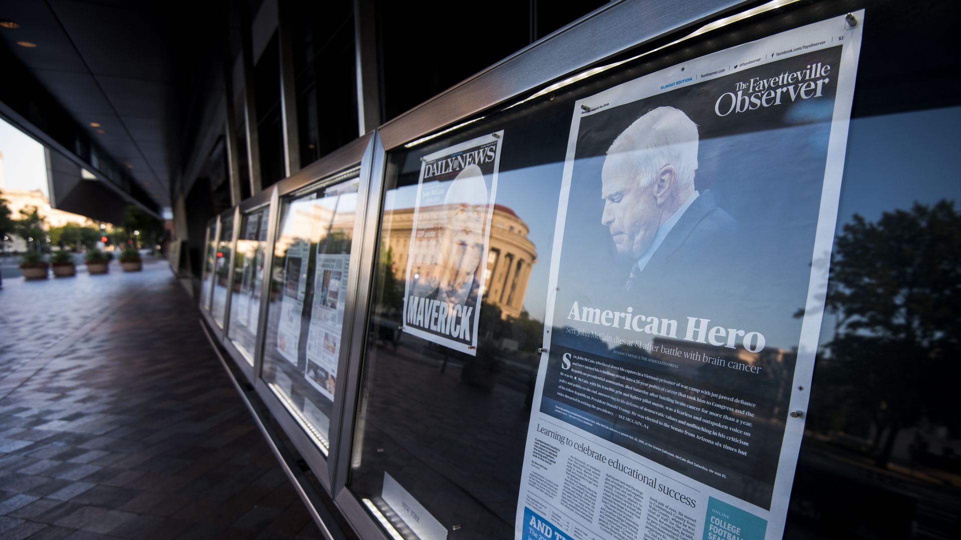 Newseum front pages display