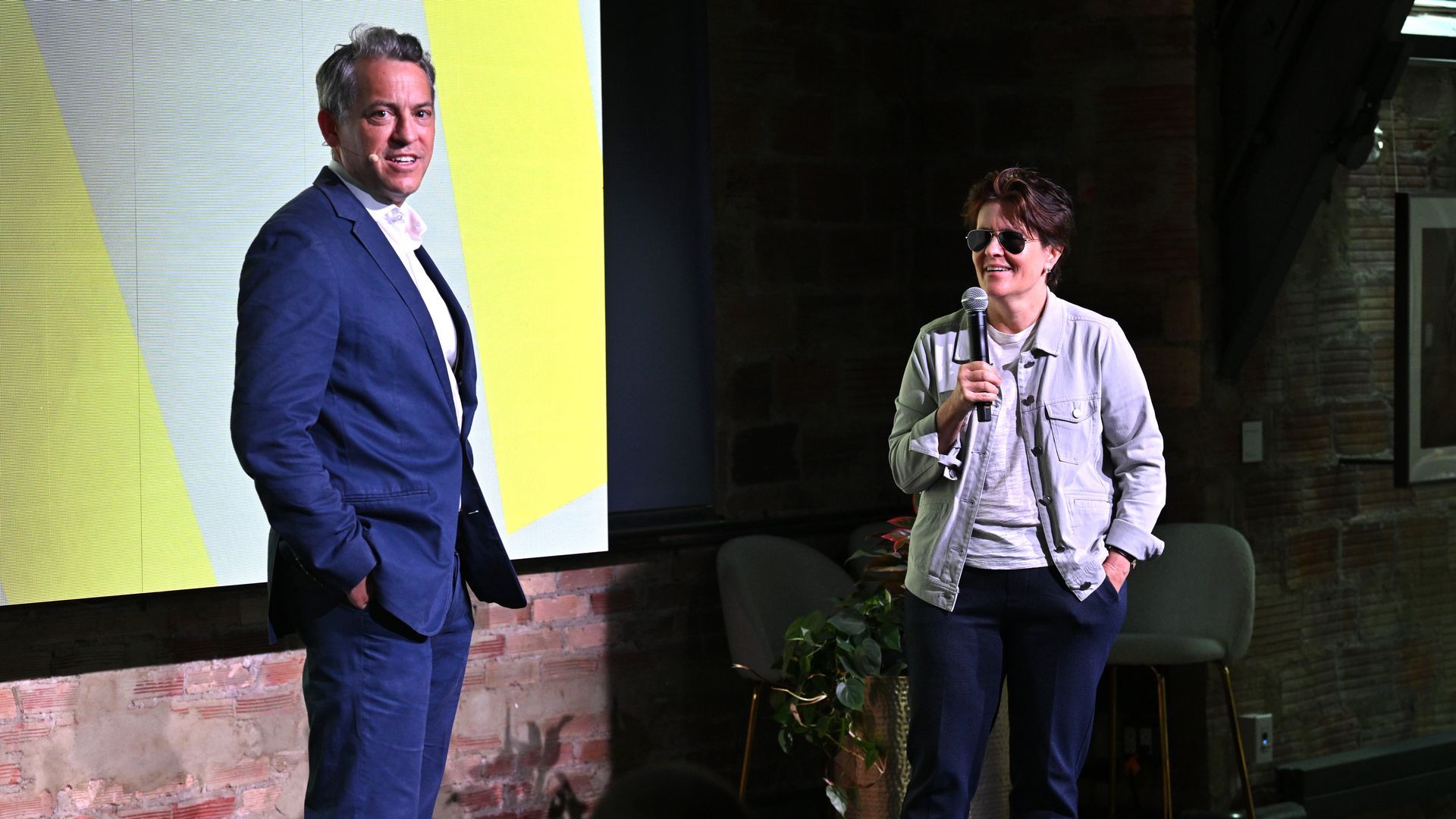 Vox Media CEO Jim Bankoff and journalist Kara Swisher at Vox Media's upfront on June 9, 2022 in New York.