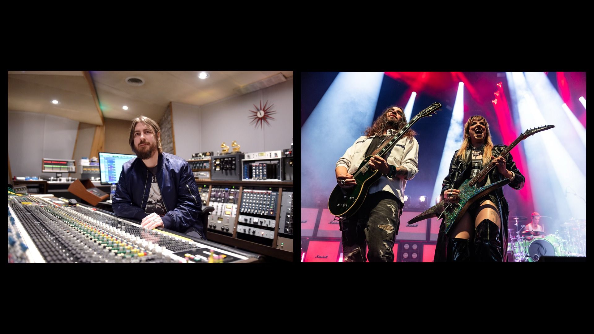 Dave Cobb (left) in the studio. Halestorm (right) on stage.