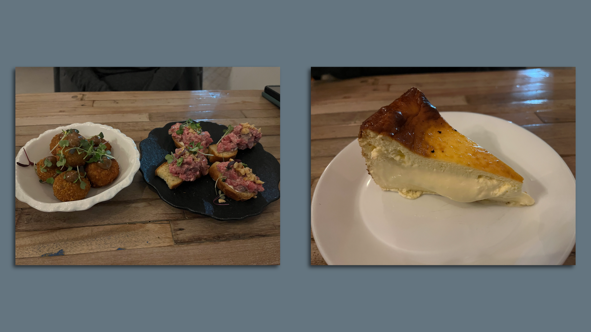 Three dishes at Eden Bistro.